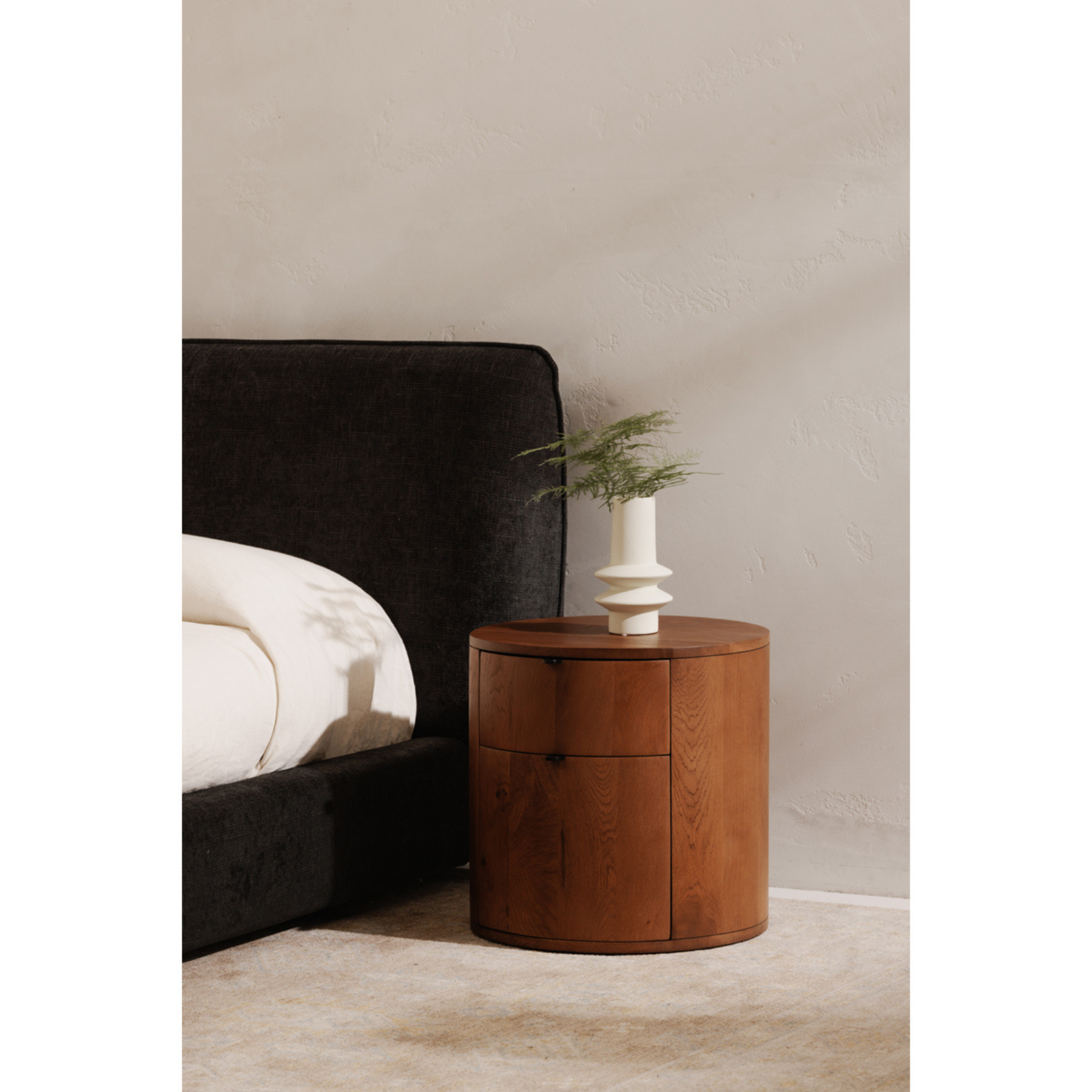 Leif Two Drawer Nightstand - Brown