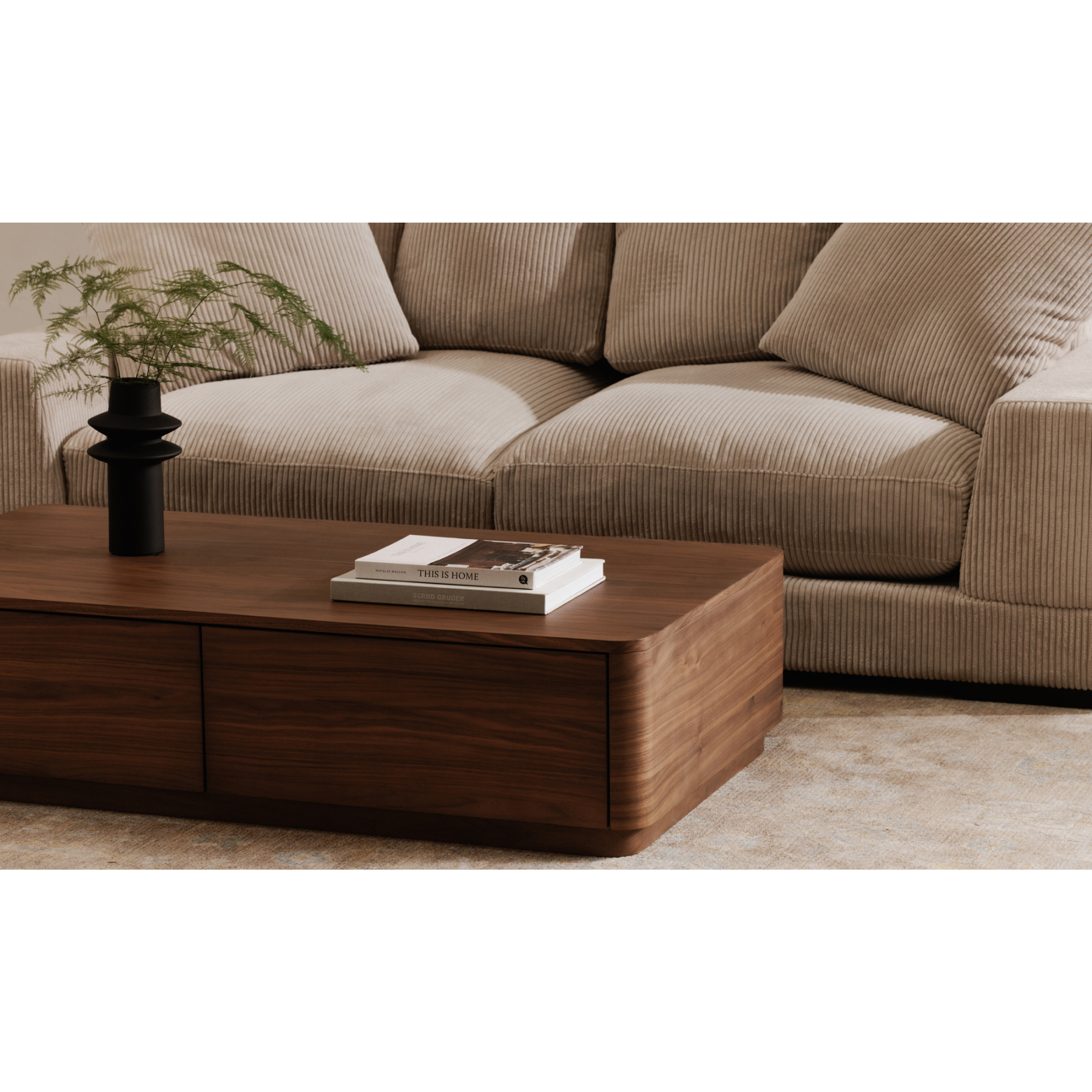 Crescent Coffee Table - Walnut Brown