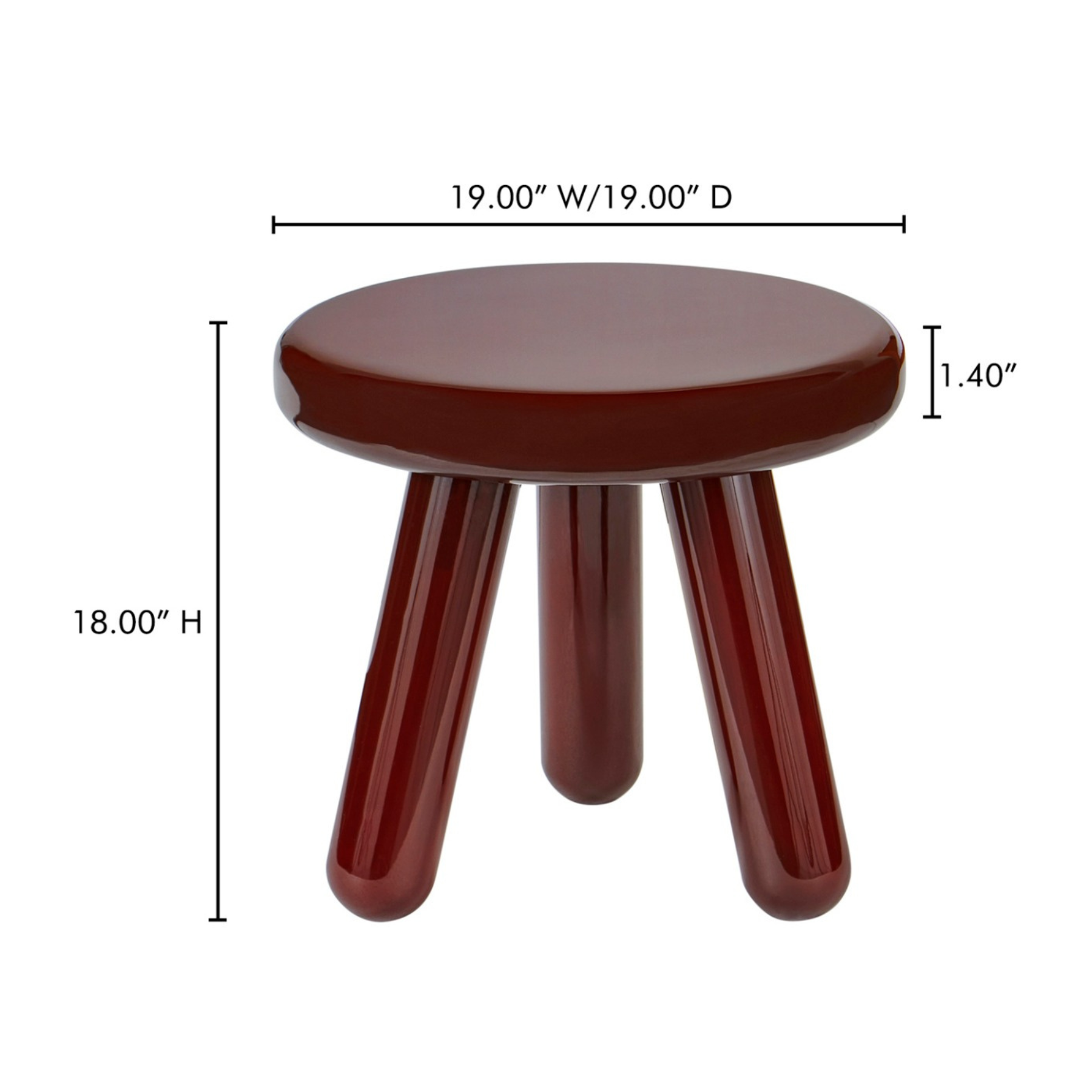 Felicity Accent Table - Deep Red Lacquer