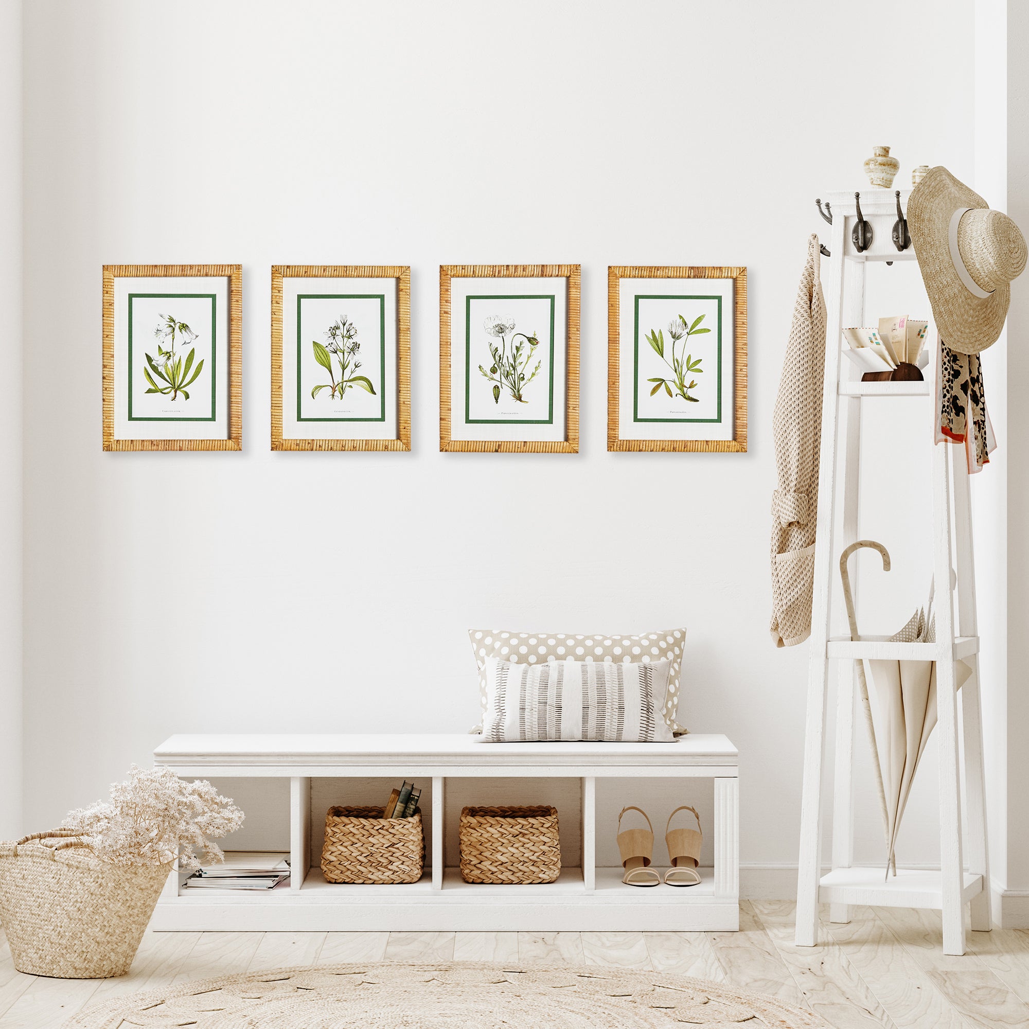 Ivory Floral Study Set of 4