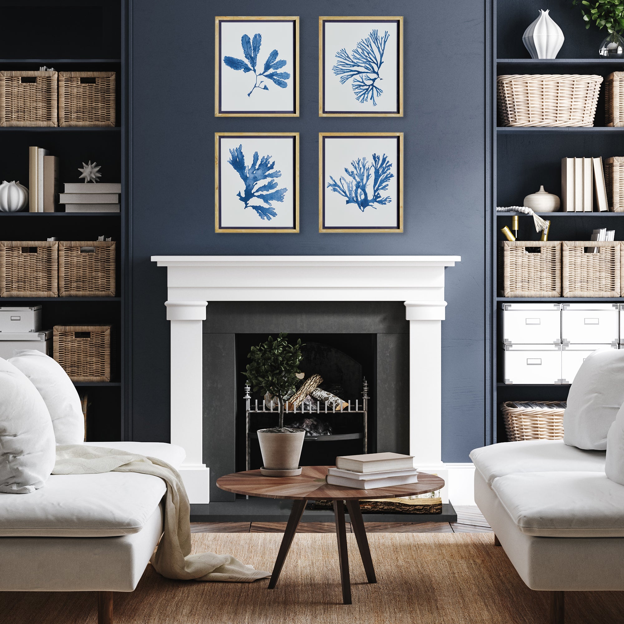 Mariella Seaweed Prints Set of 4