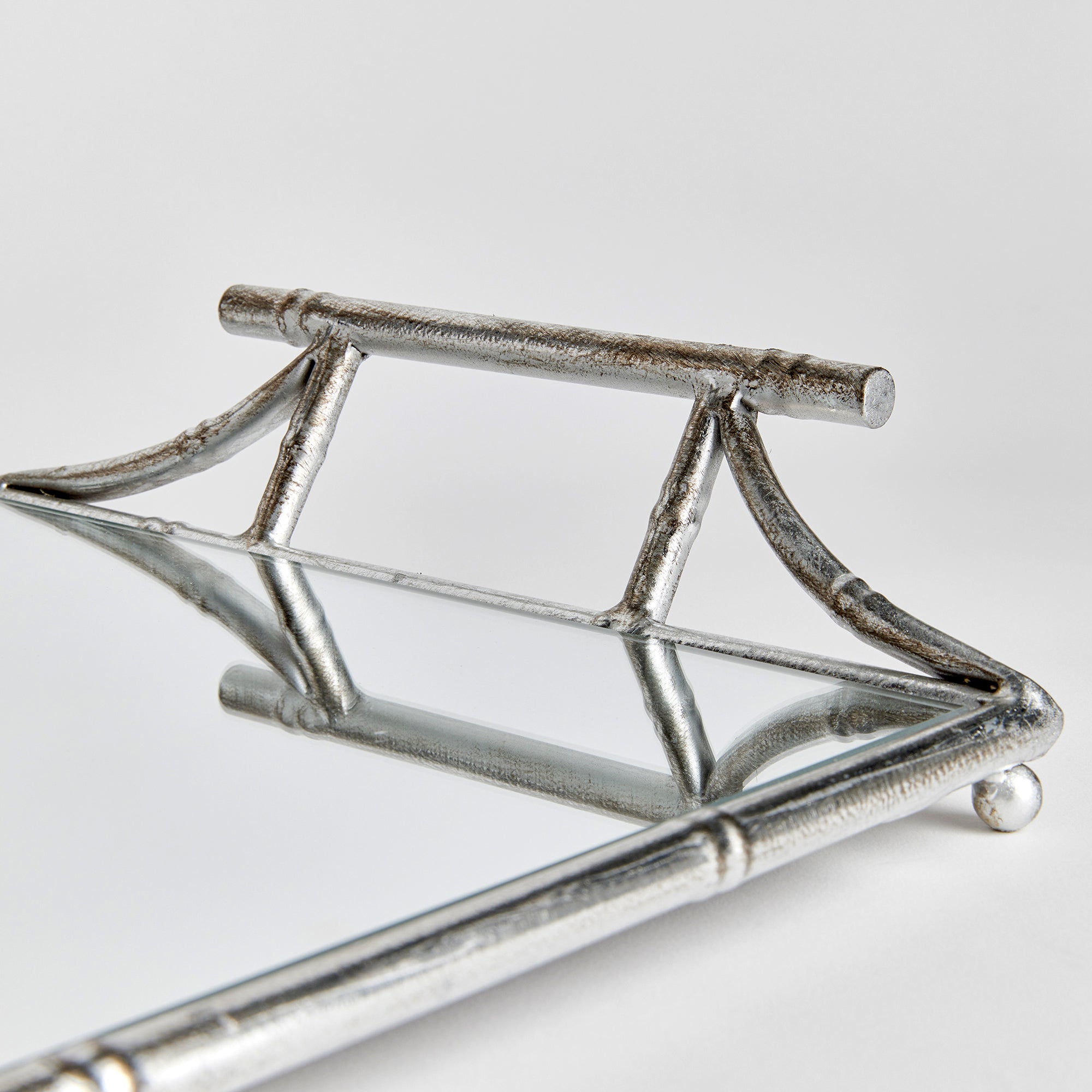 Dani Mirrored Tray with Handles