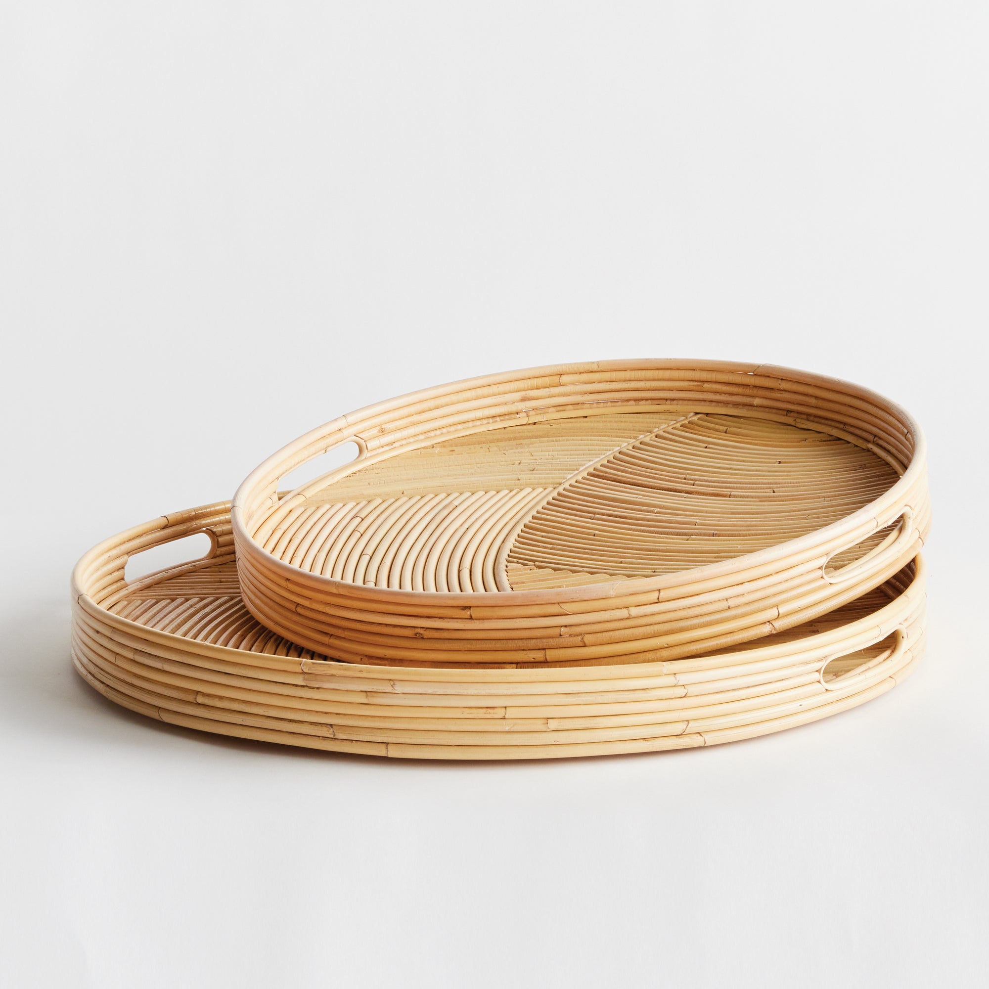 Ayla Cane Round Trays Set of 2