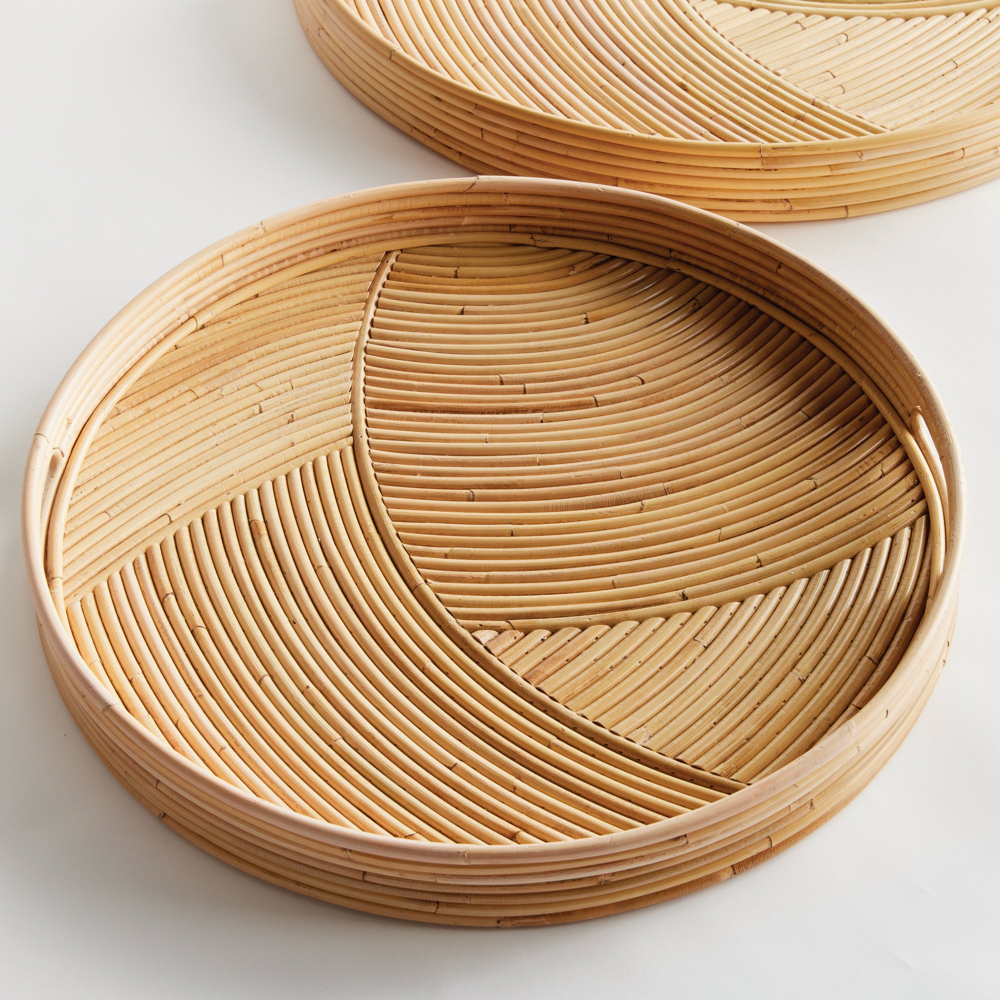 Ayla Cane Round Trays Set of 2