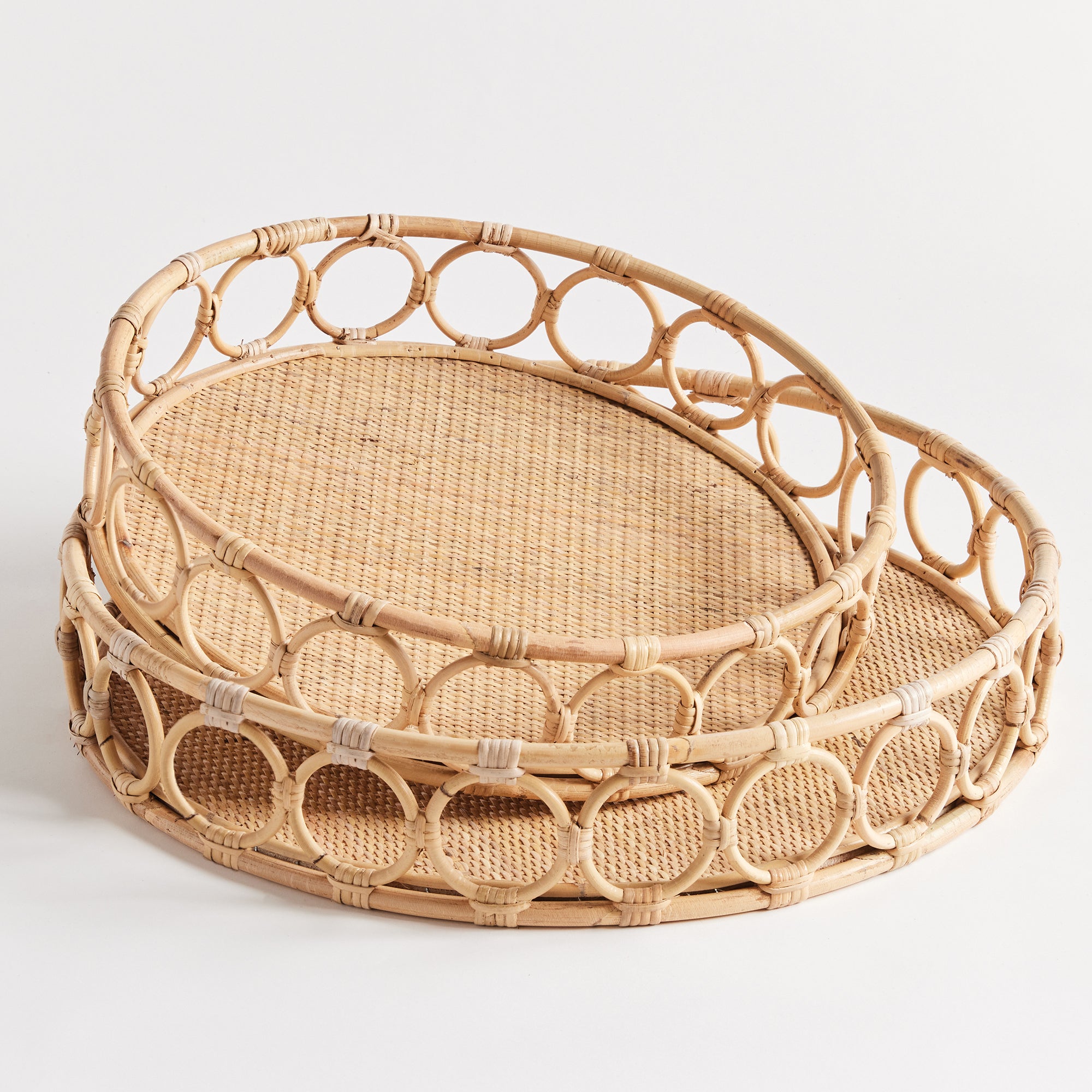 NINETTE ROUND TRAYS, SET OF 2