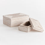 Zoe Rattan Rectangular Lidded Boxes, Set of 2