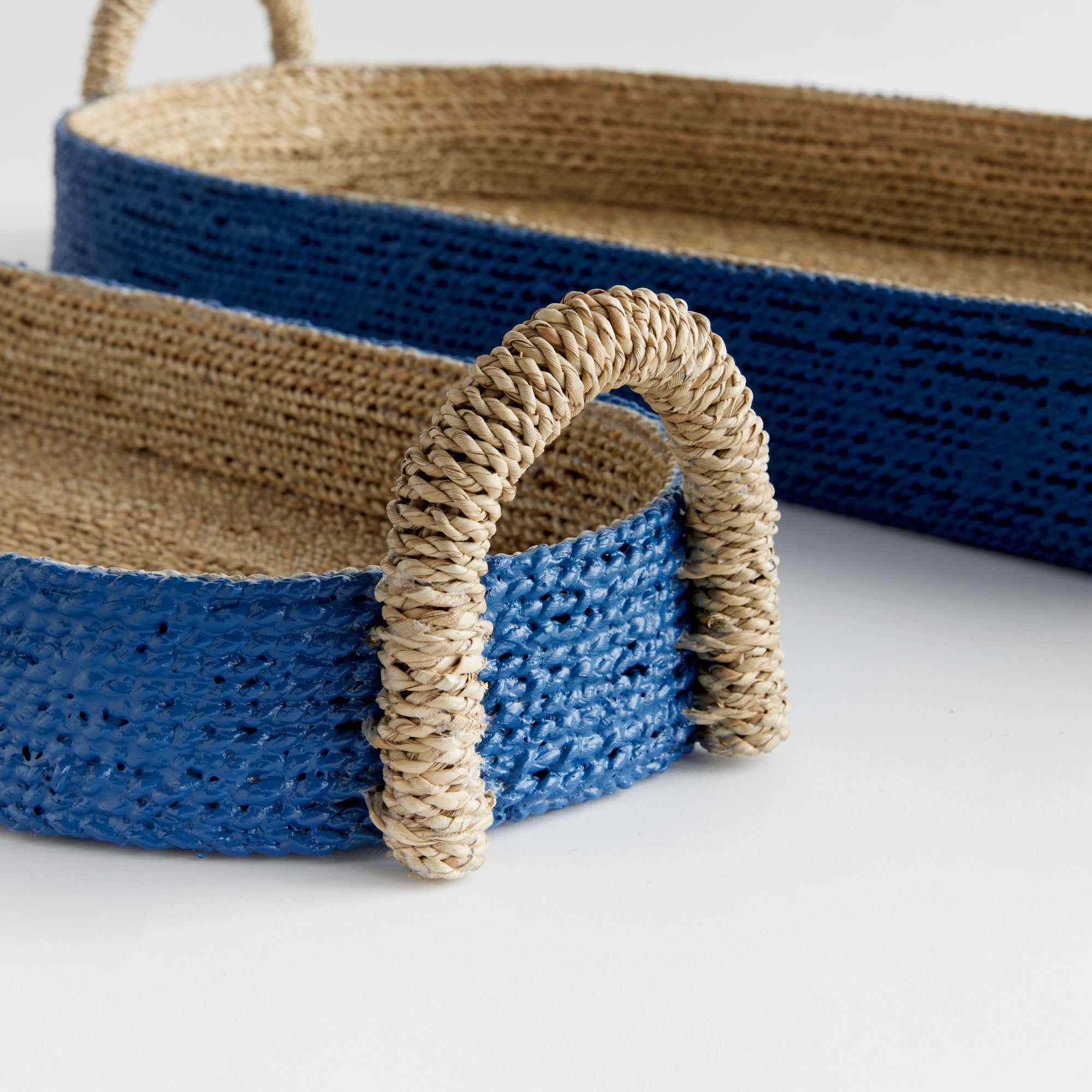 TIANA SEAGRASS LONG OVAL BASKETS, SET OF 2