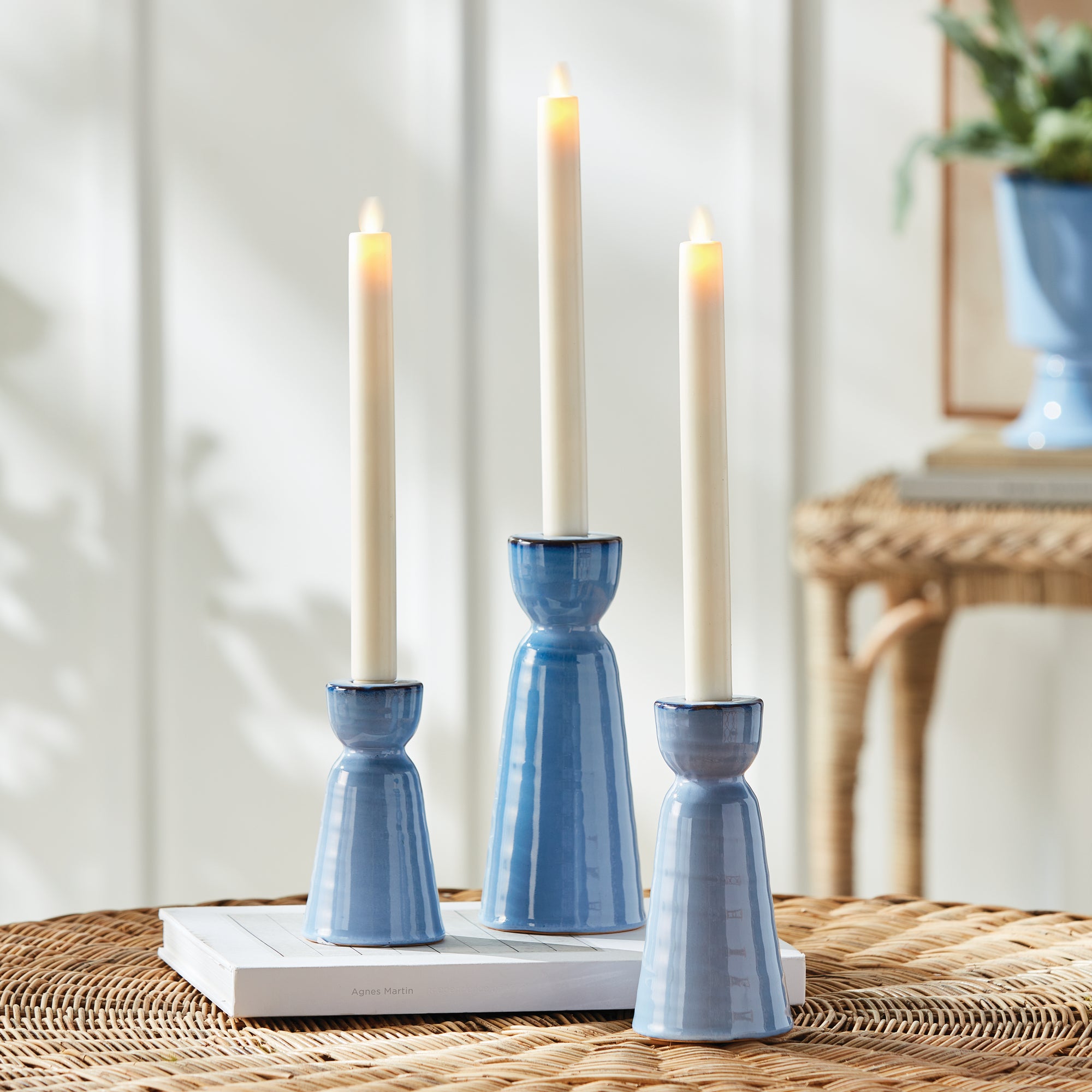LIBBEY TAPER HOLDERS, SET OF 3