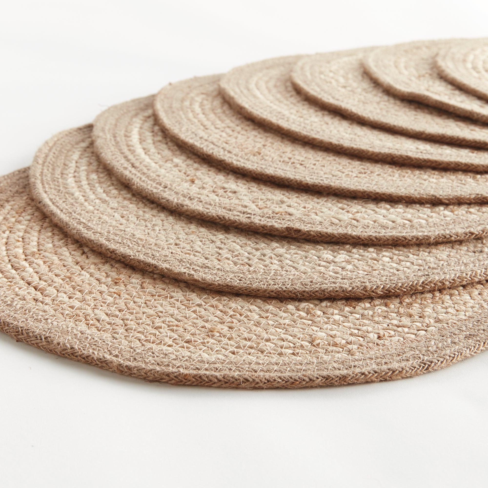 Natural Weave Round Placemats, Set of 8
