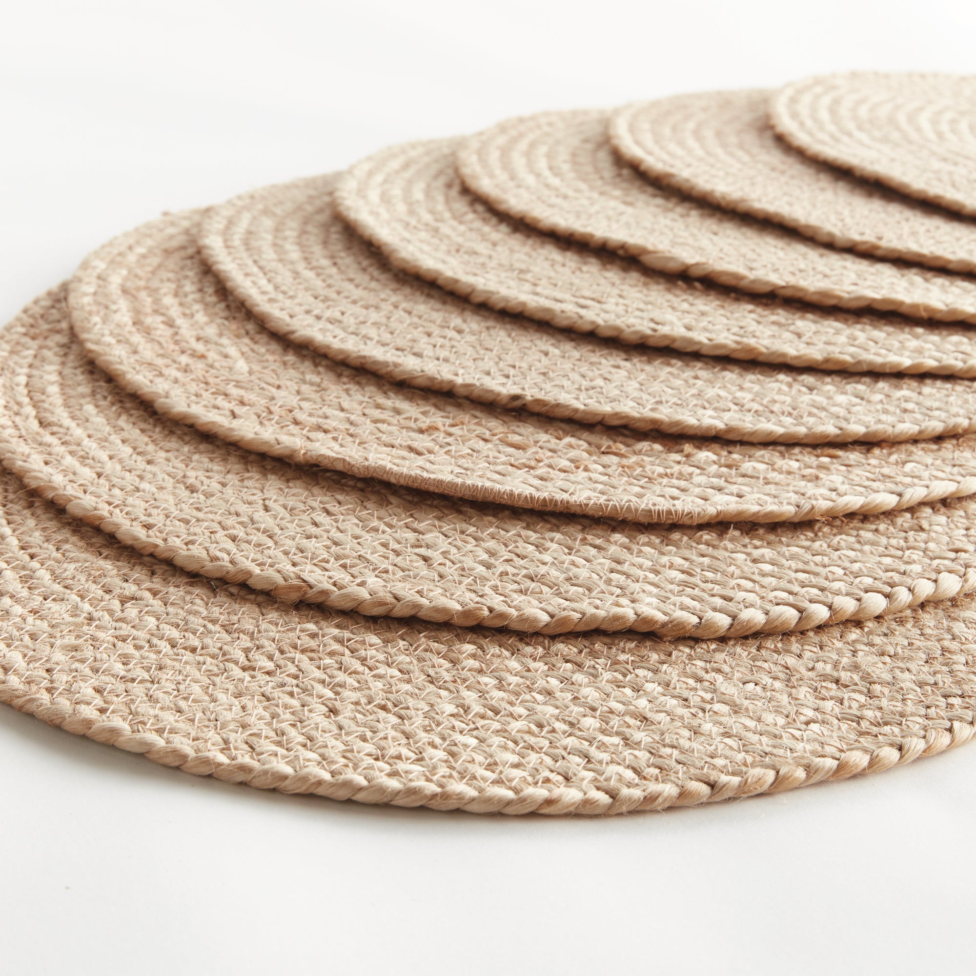 Natural Weave Round Placemats, Set of 8