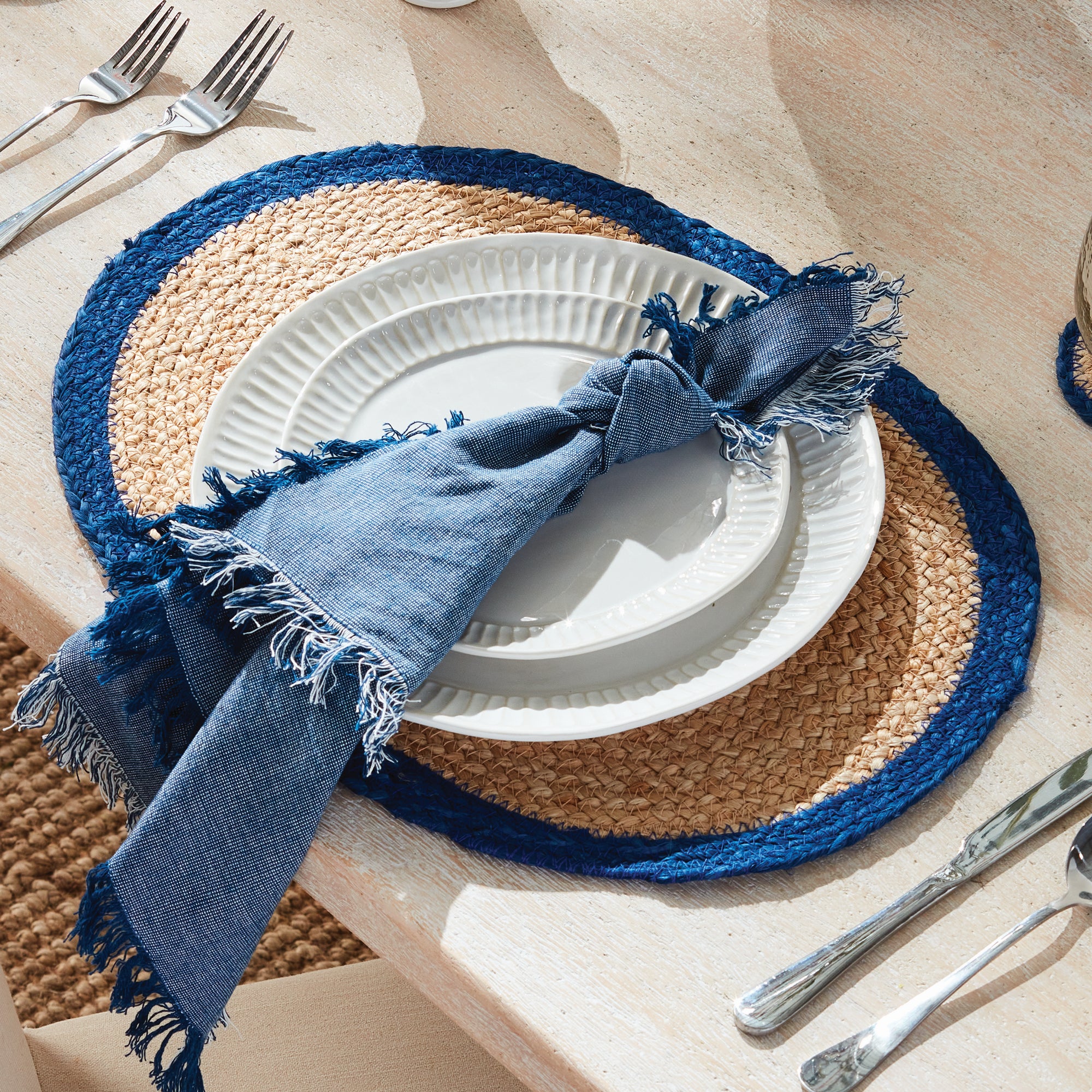 Natural Weave Oval Placemats, Set of 8