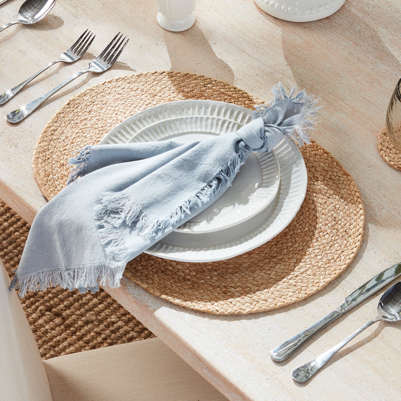 Natural Weave Oval Placemats, Set of 8