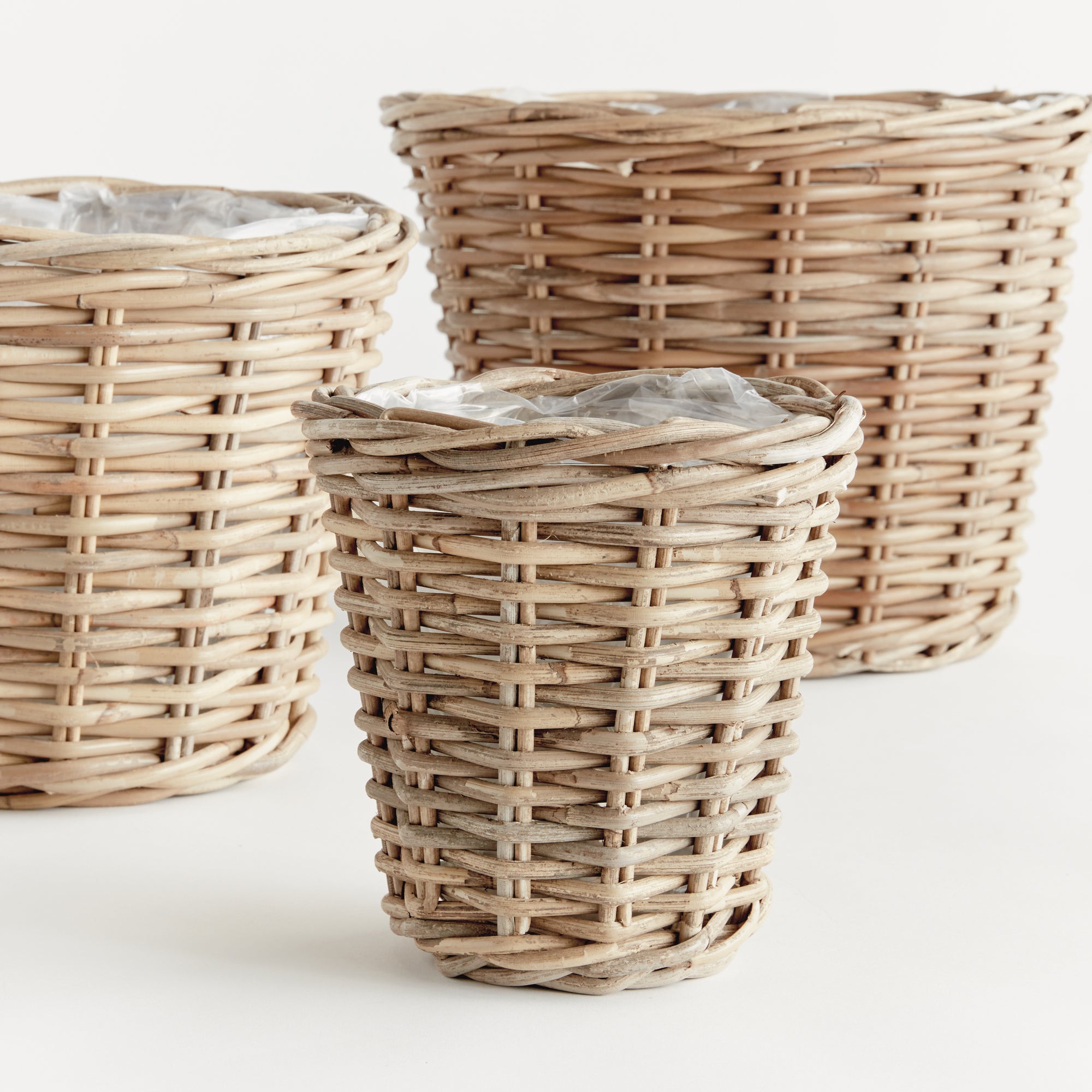 NORMANDY TAPERED BASKET PLANTERS, SET OF 3