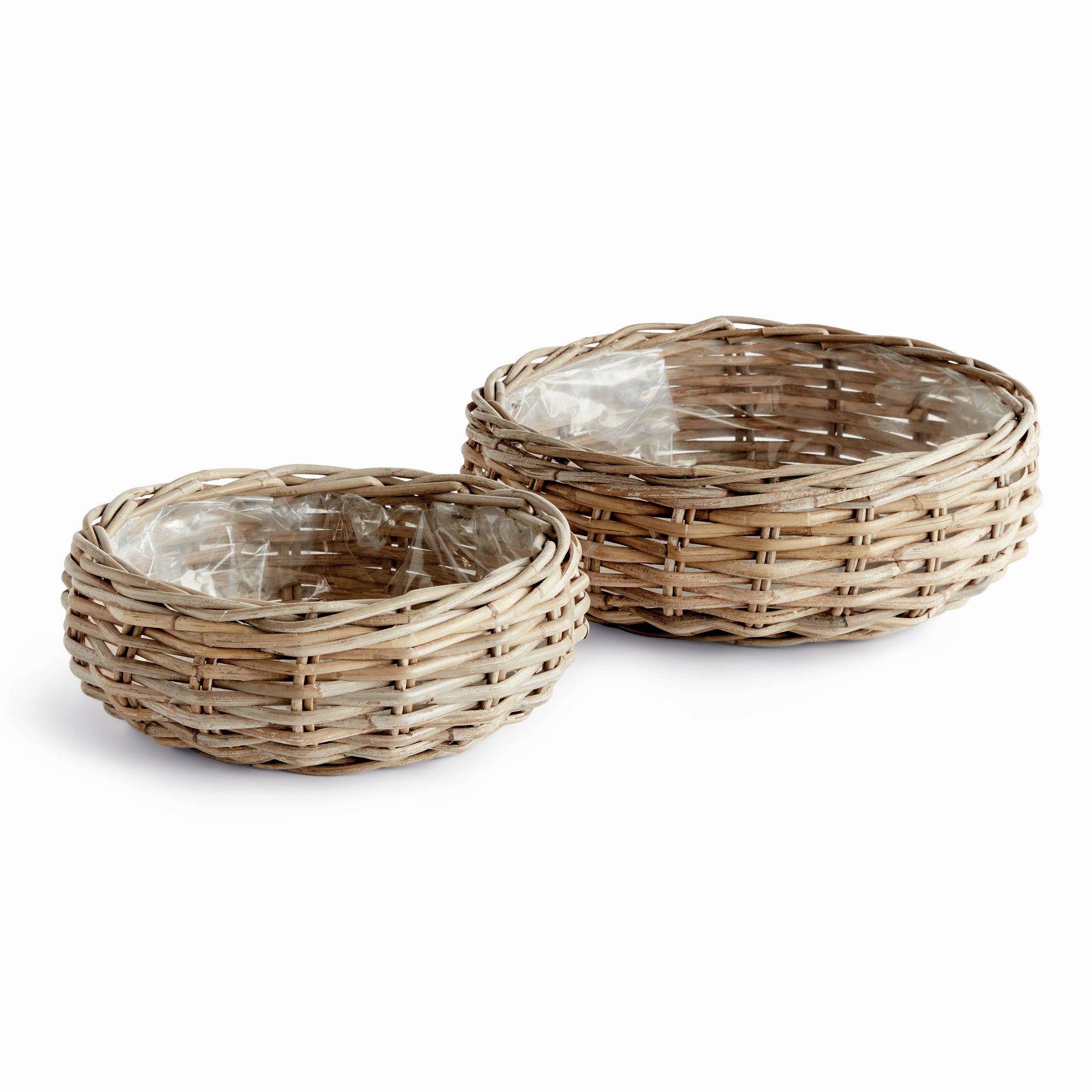 rattan box planters Normandy Low Basket Planters, Set of 2