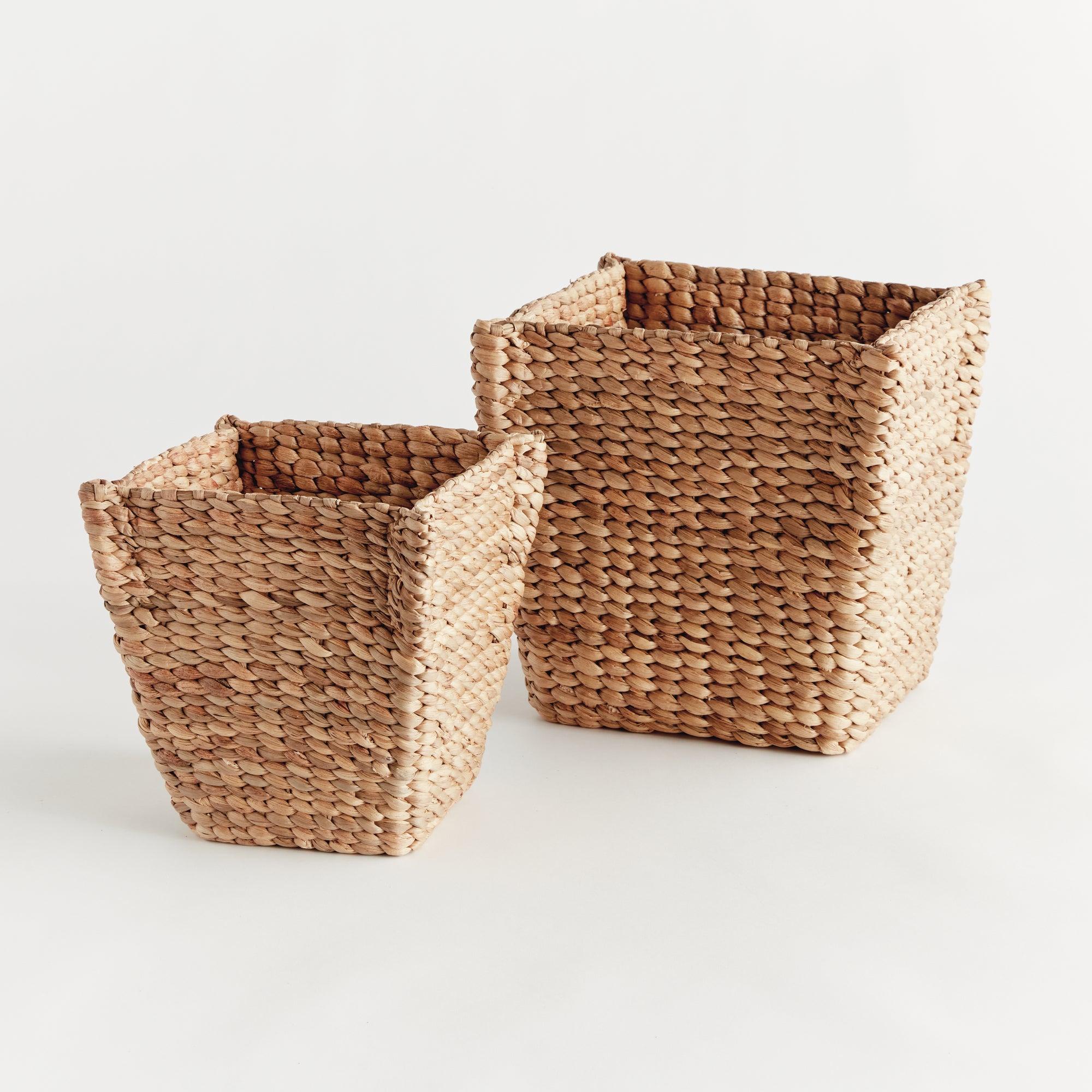 WATER HYACINTH TAPERED BASKETS, SET OF 2