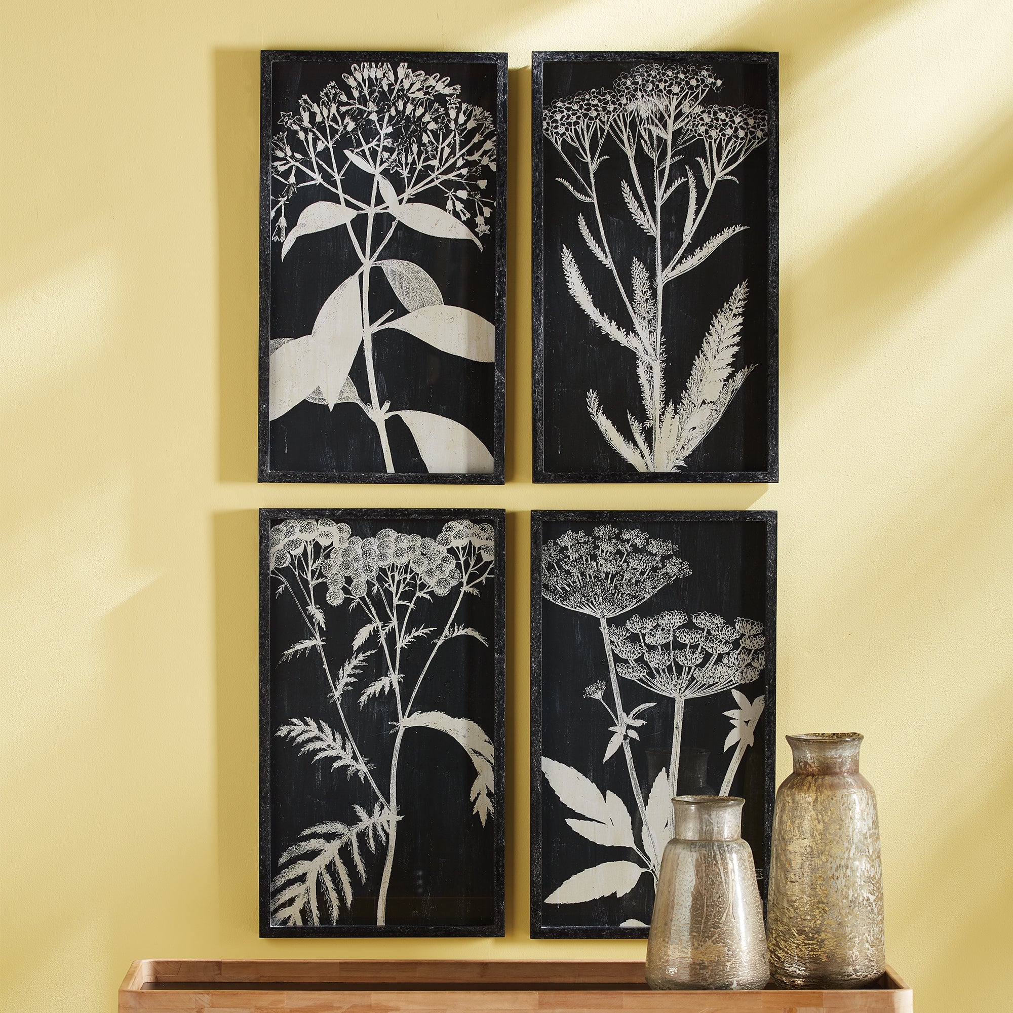 Regina Monochroma Queen Anne's Lace Prints, Set of 4
