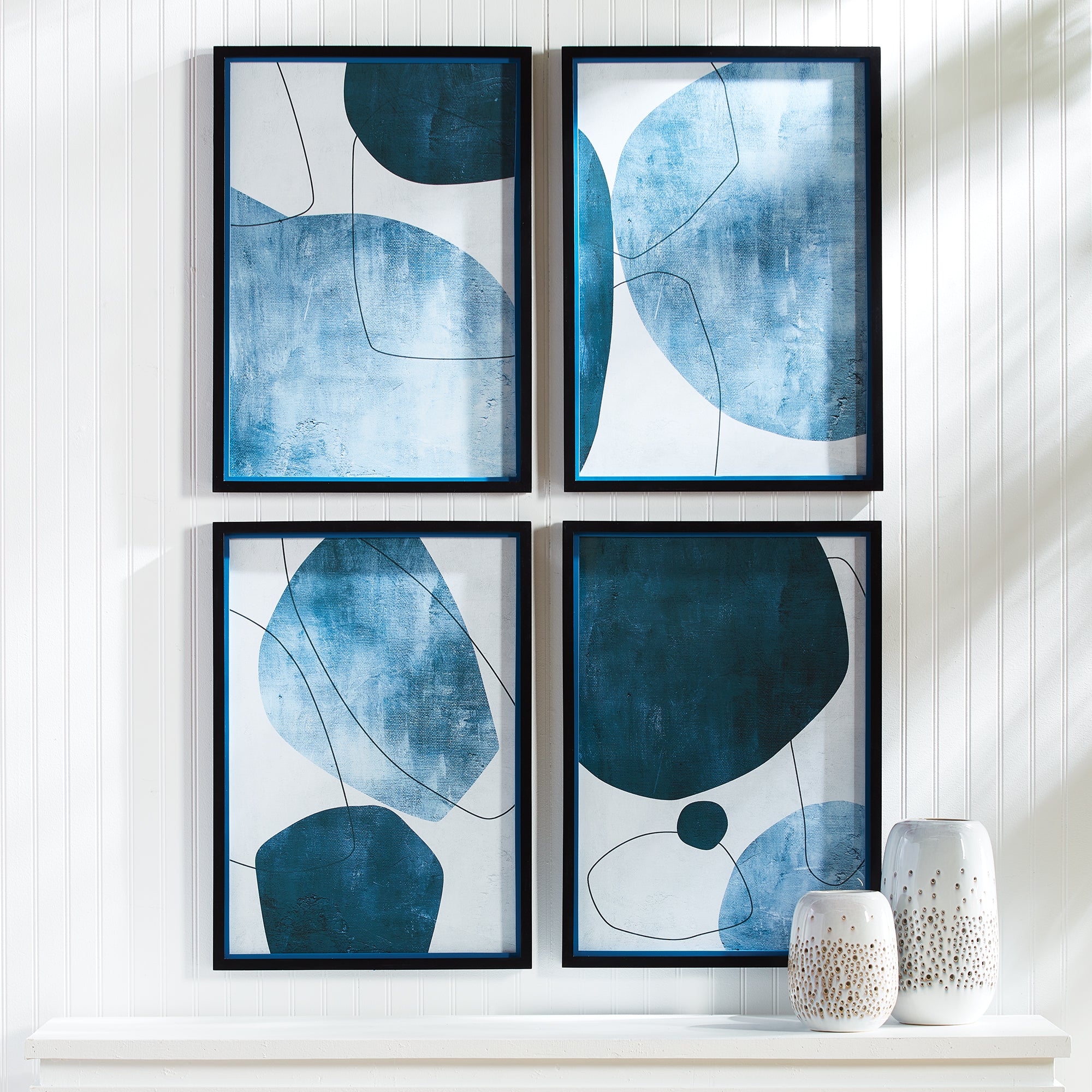 ABSTRACT ECLIPTIC PRINTS, SET OF 4