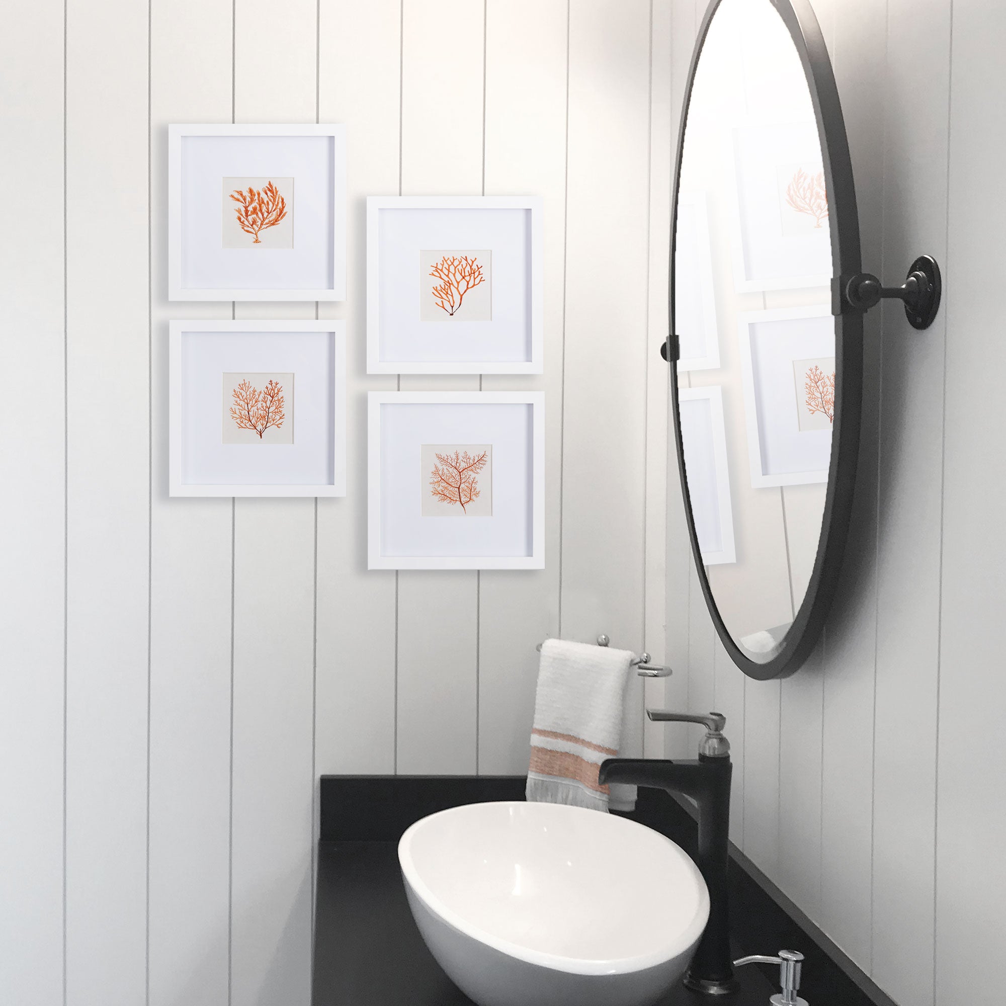 Noa Coral Petite Prints Set of 4