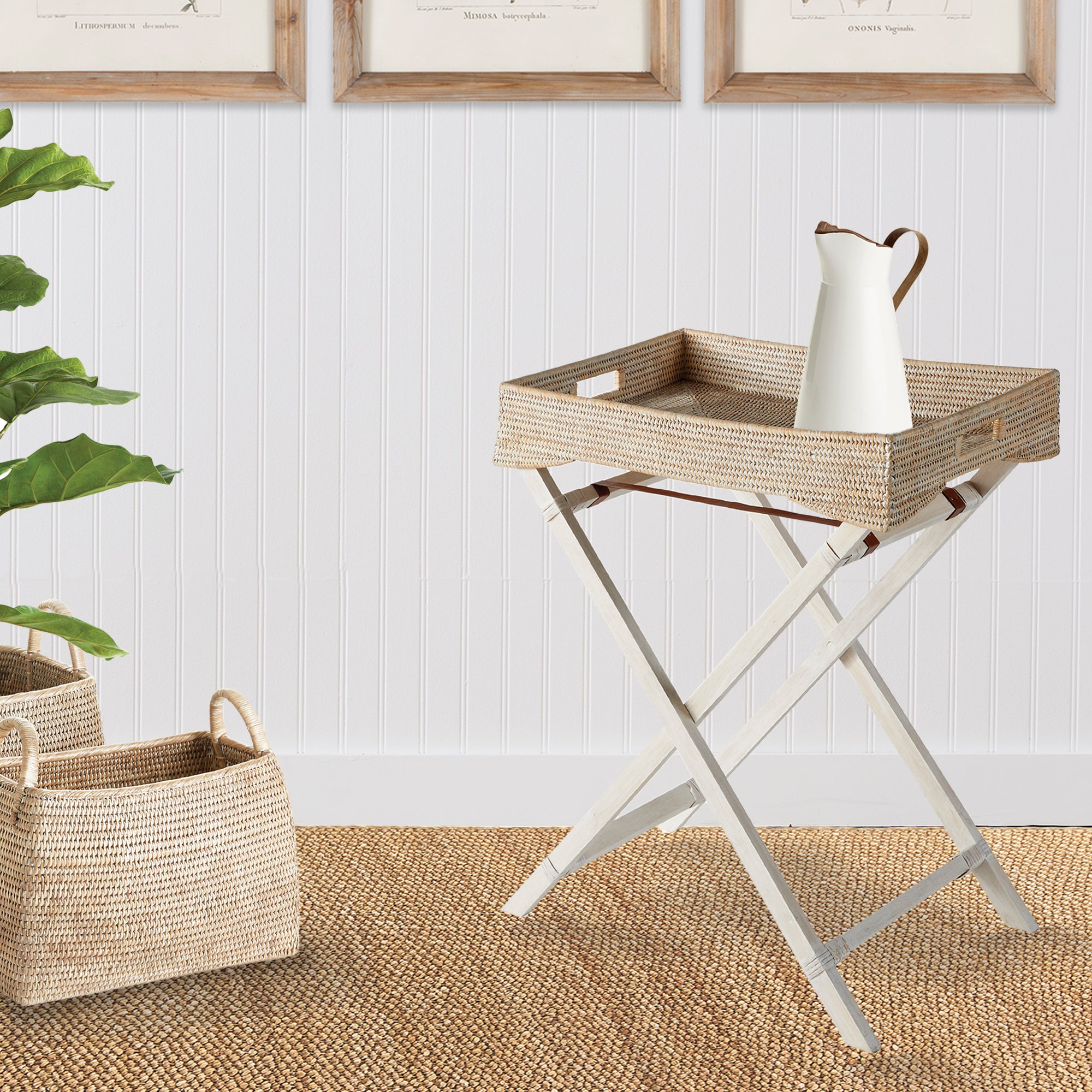 Zoe Rattan Butler Tray Table