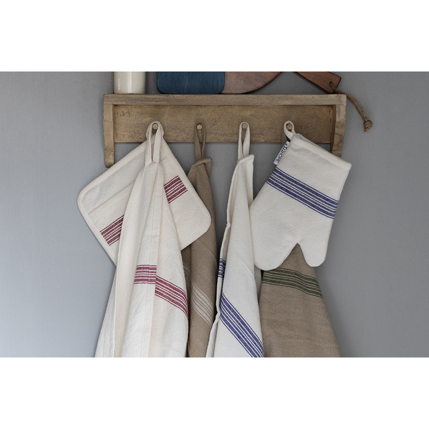 Oven Mitt, Vintage Blue Stripe, Set of 2