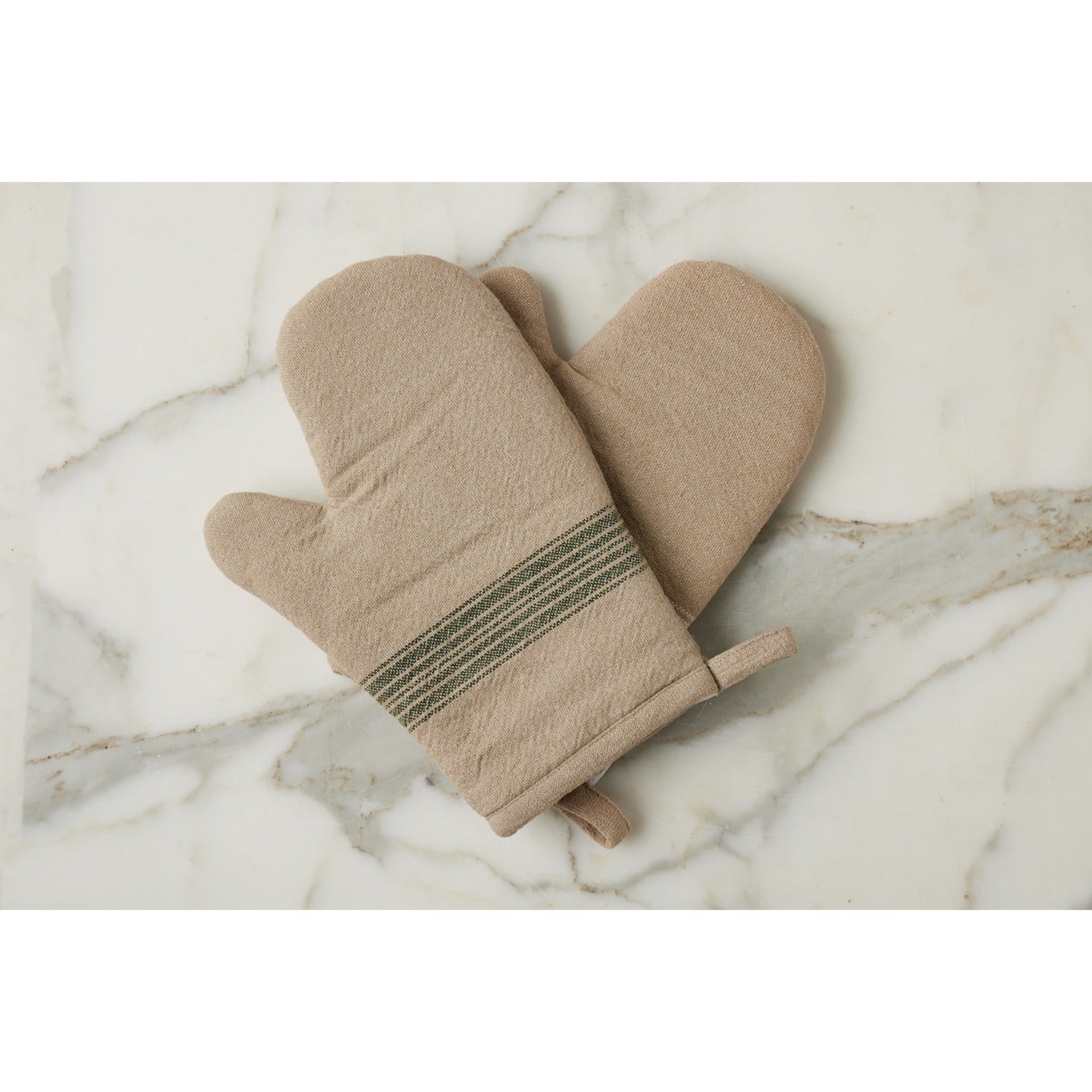 Oven Mitt, Vintage Spruce Green Stripe, Set of 2