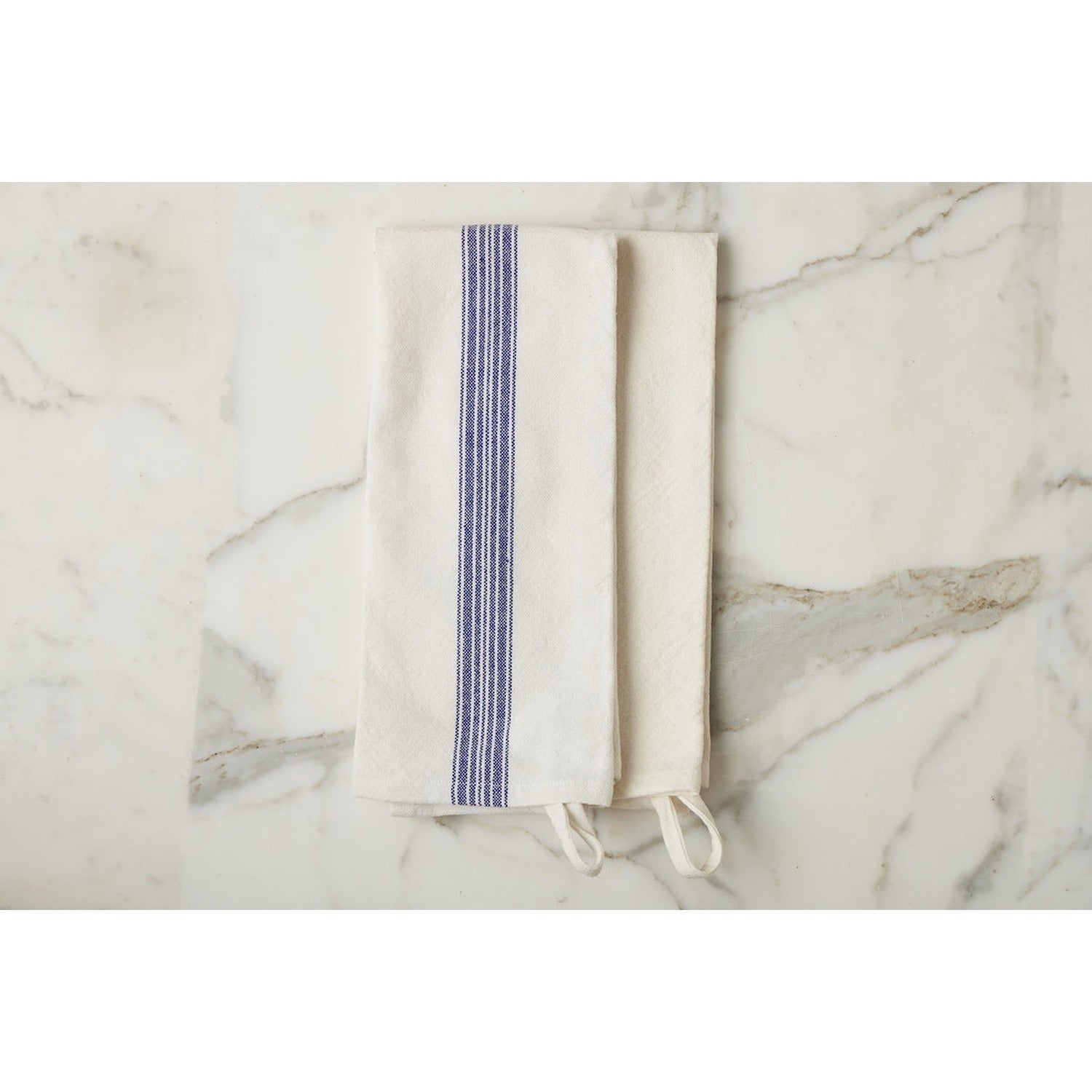 Kitchen Tea Towel, Vintage Blue Stripe, Set of 2