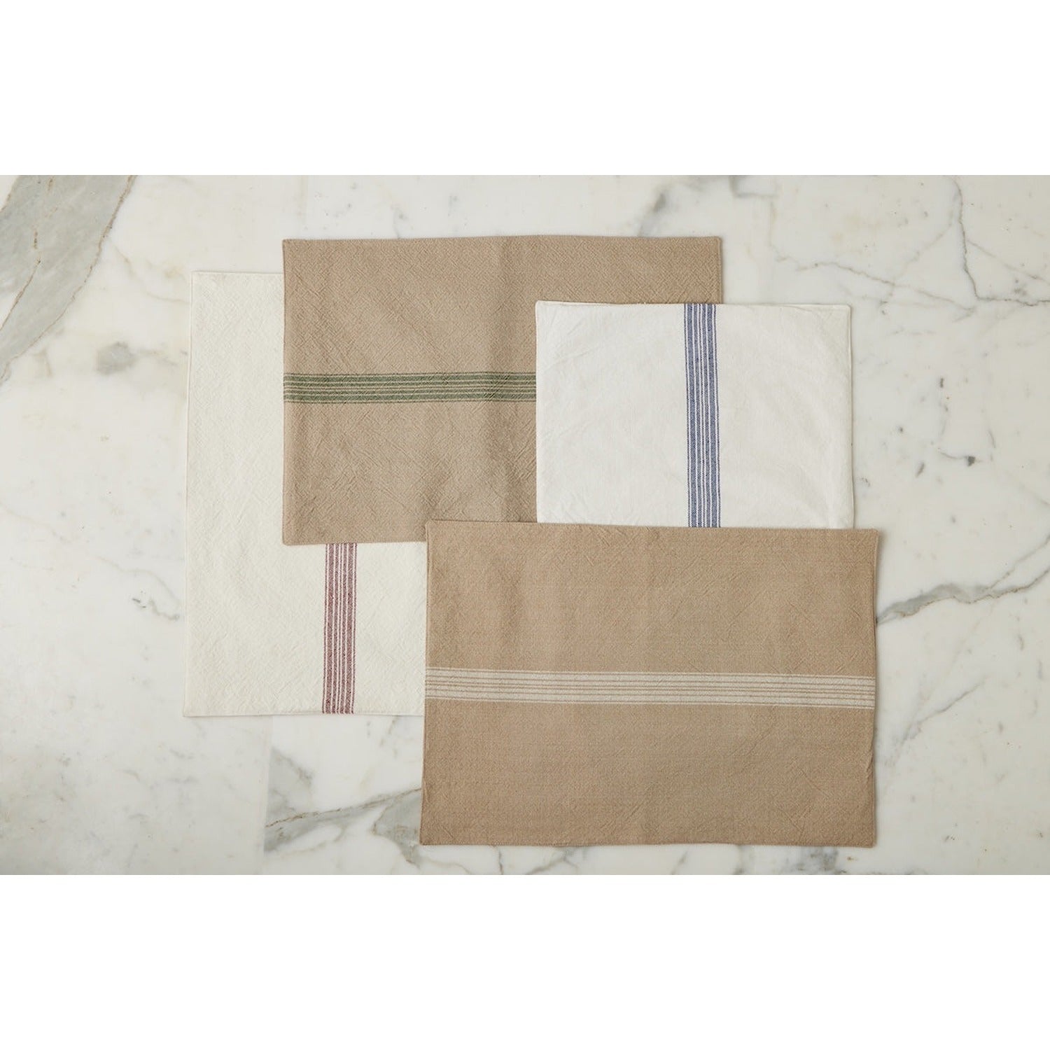 Rectangle Placemats, Vintage Spruce Green Stripe, Set of 4
