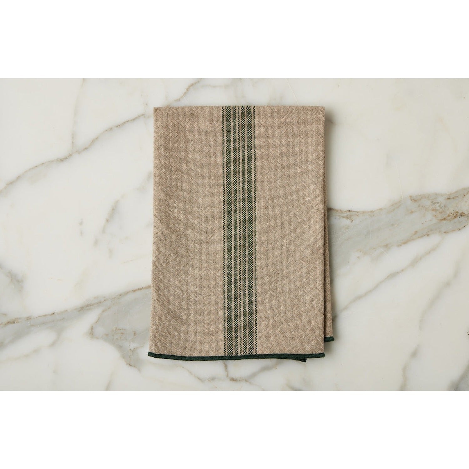 Dinner Napkins, Vintage Spruce Green Stripe, Set of 4