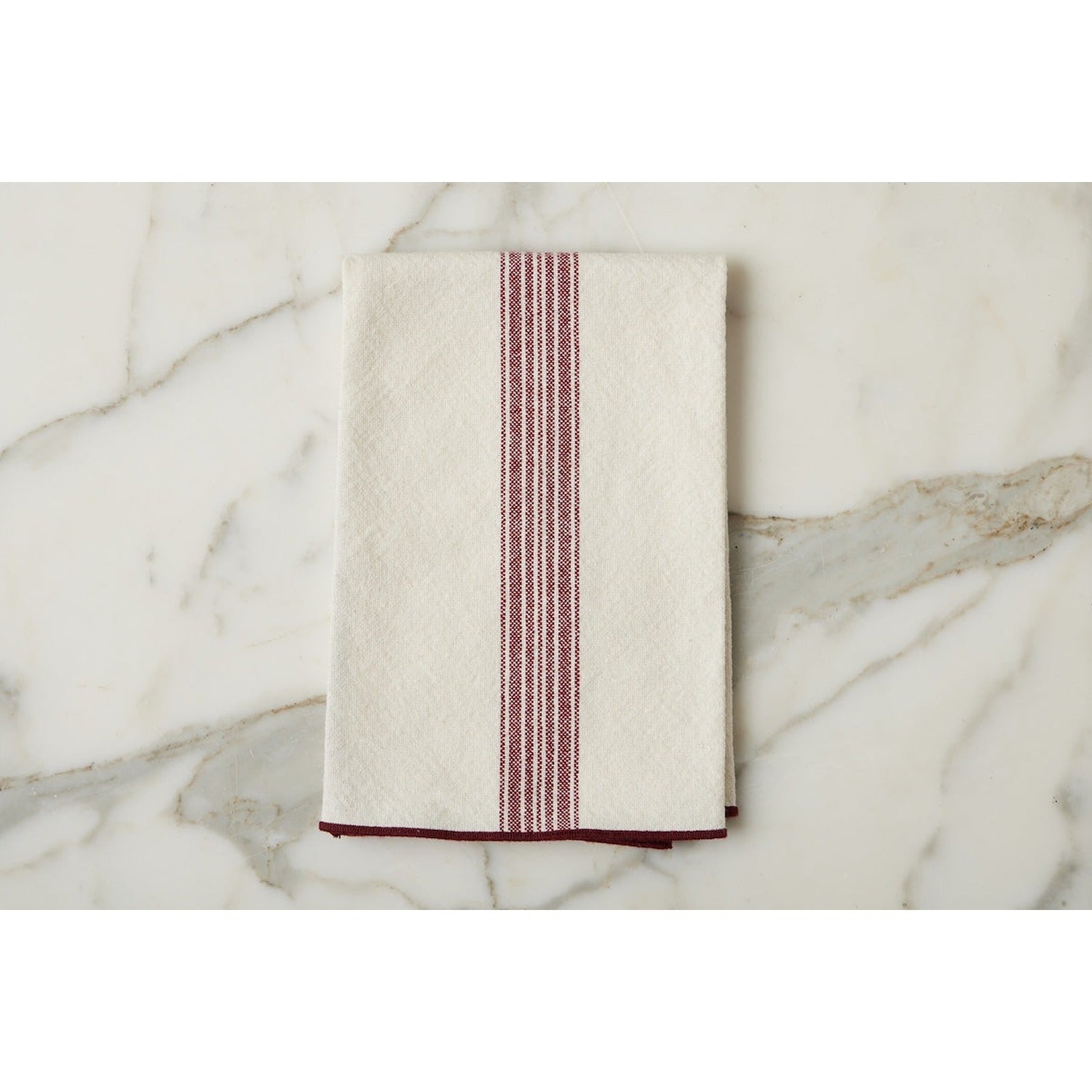 Dinner Napkins, Vintage Merlot Red Stripe, Set of 4