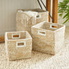 Raven Square Baskets with Handles Set of 3