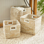 Raven Square Baskets with Handles Set of 3