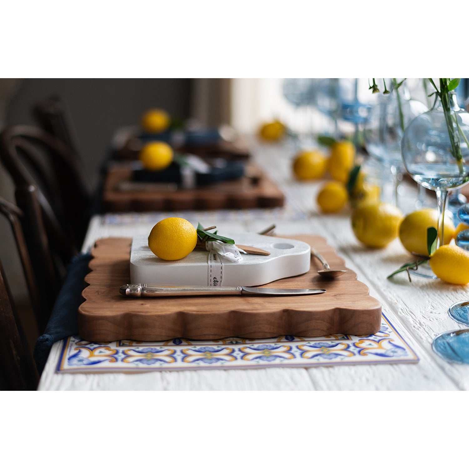 Dutch Cheese Board with Spreader, Small, White