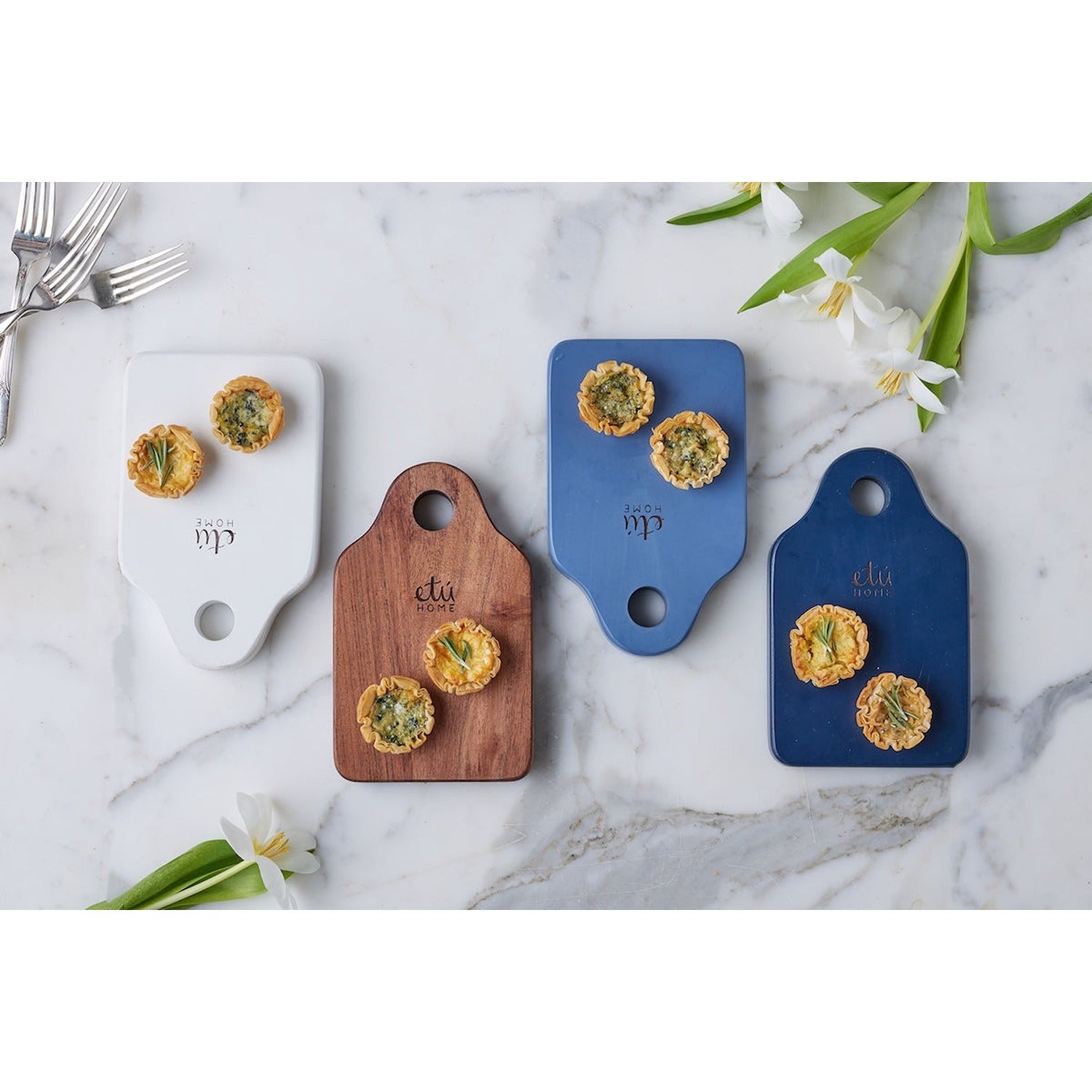 Dutch Cheese Board with Spreader, Small, Denim Blue