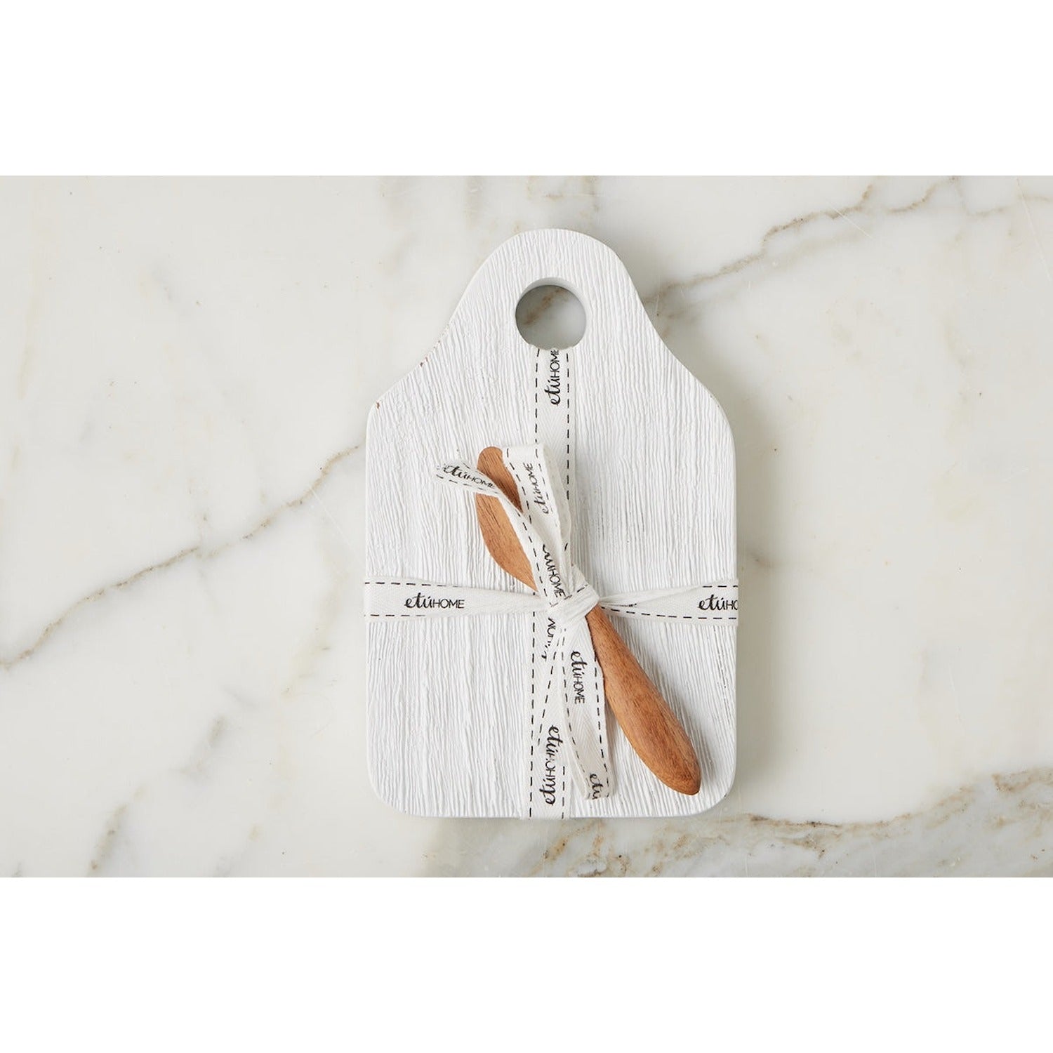 Dutch Cheese Board with Spreader, Small, White