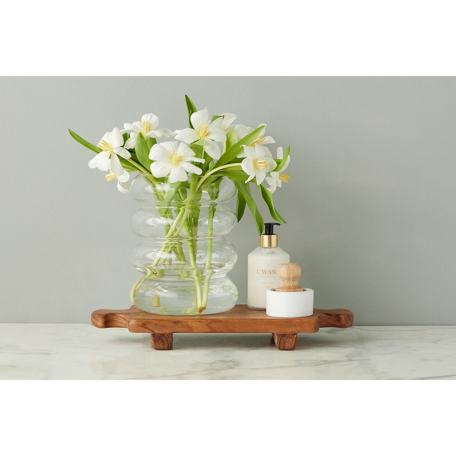 Normandy Wood Riser Footed Tray