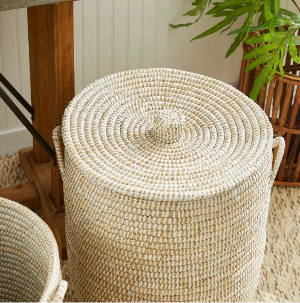 Raven Hamper Baskets with Lids Set of 2