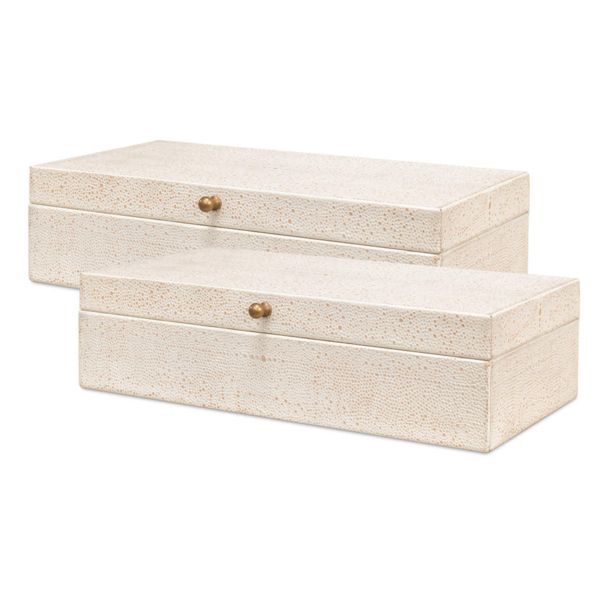 Gatsburg Shagreen Box - Osprey White (Set of 2)