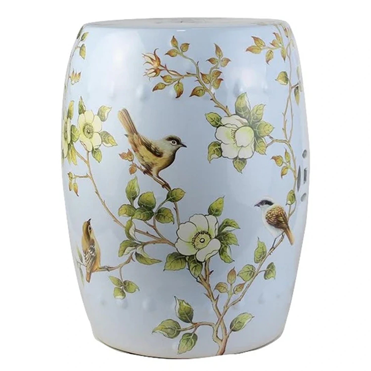 Powder Blue Chinoiserie Garden Seat