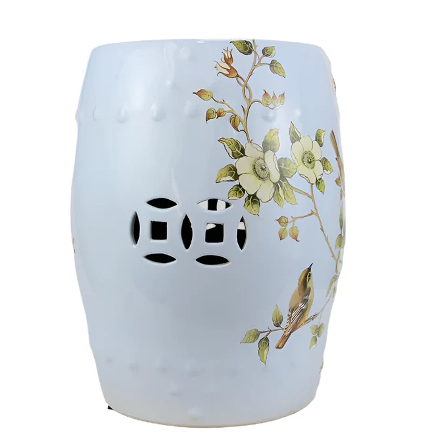 Powder Blue Chinoiserie Garden Seat