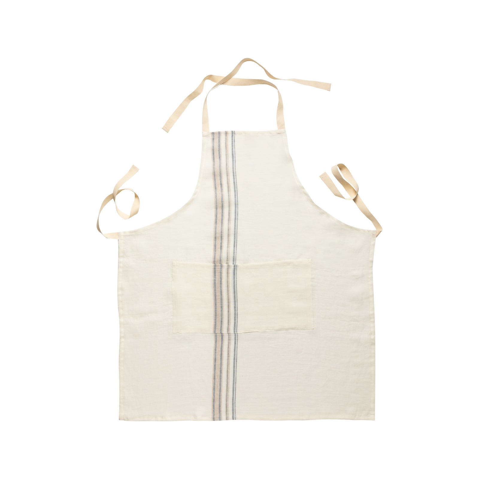 Kitchen Apron 100% Linen Carmela by Casafina Set of 2 - Blue-Cream