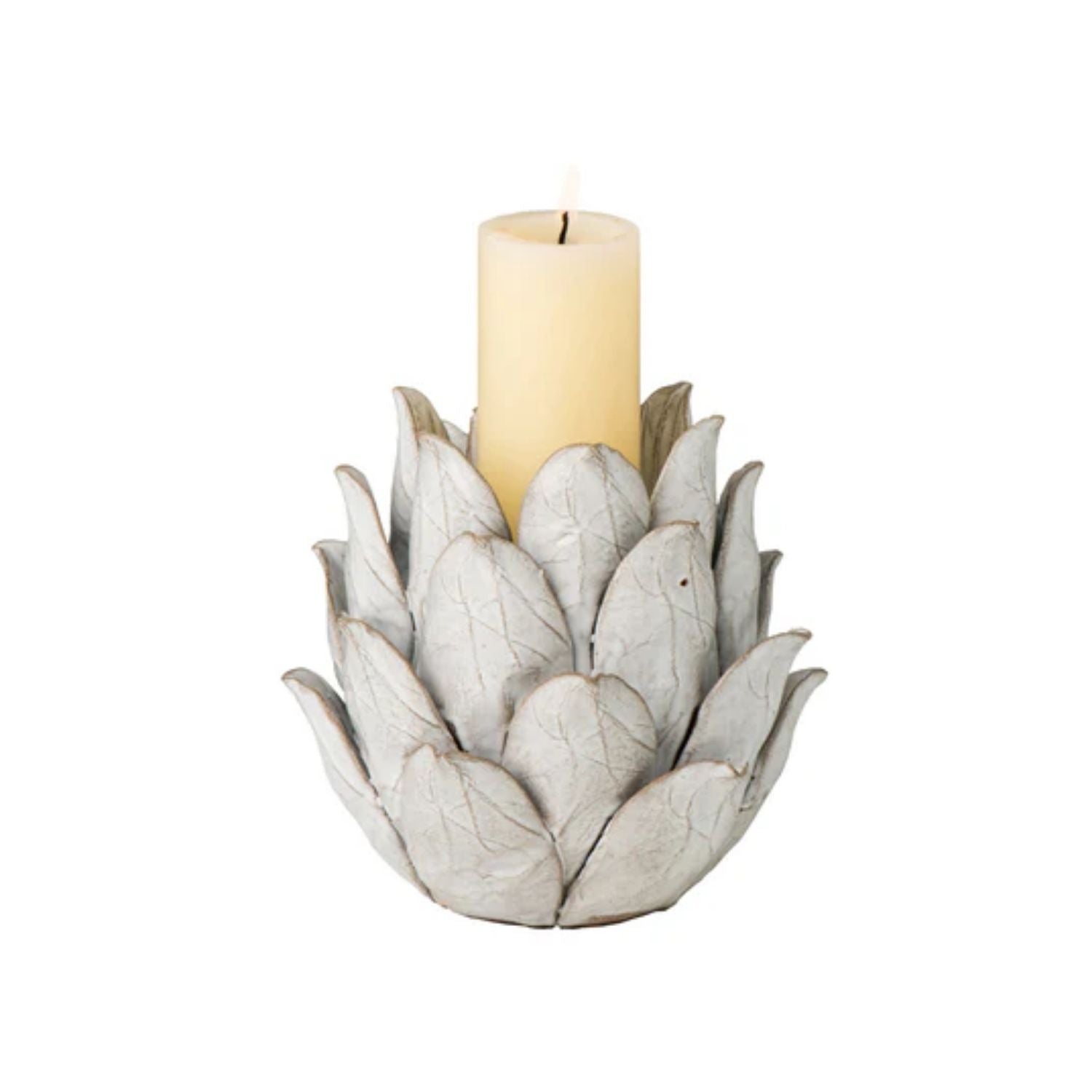 CANDLEHOLDER WHITE ARTICHOKE