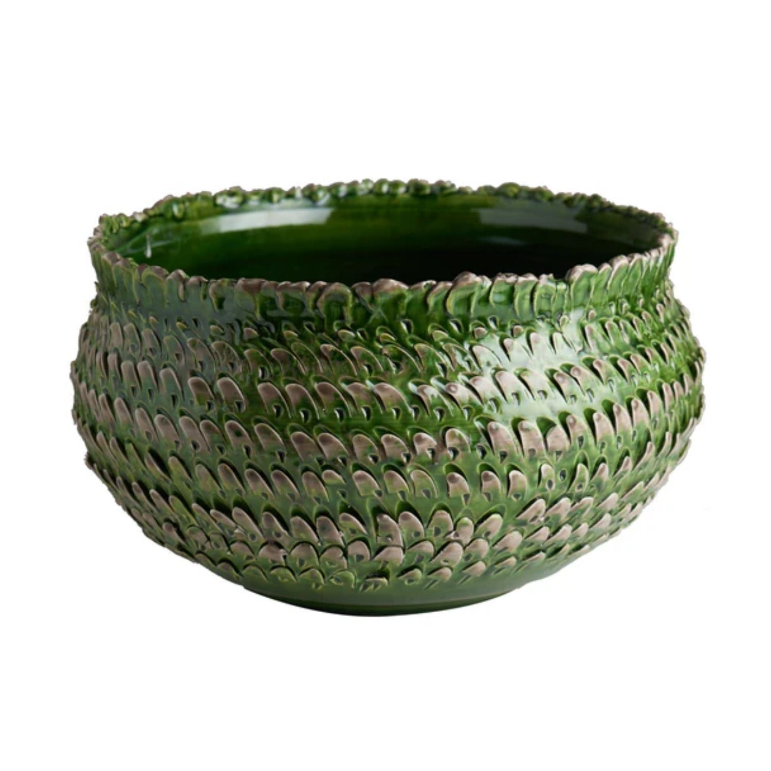 Green/Grey Feathered Bowl