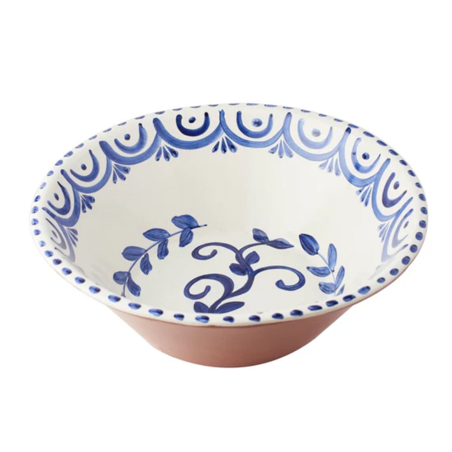 BOWL LG BLUE/WHITE W/TERRACOTTA