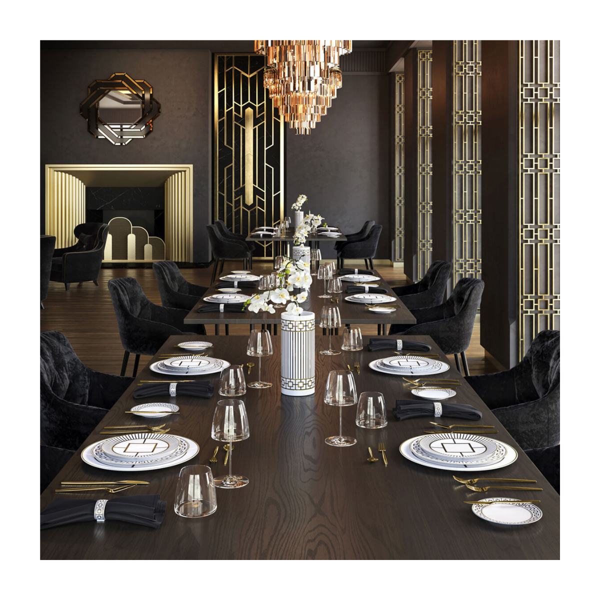MetroLuxe Salad Plate: Stripe Rim