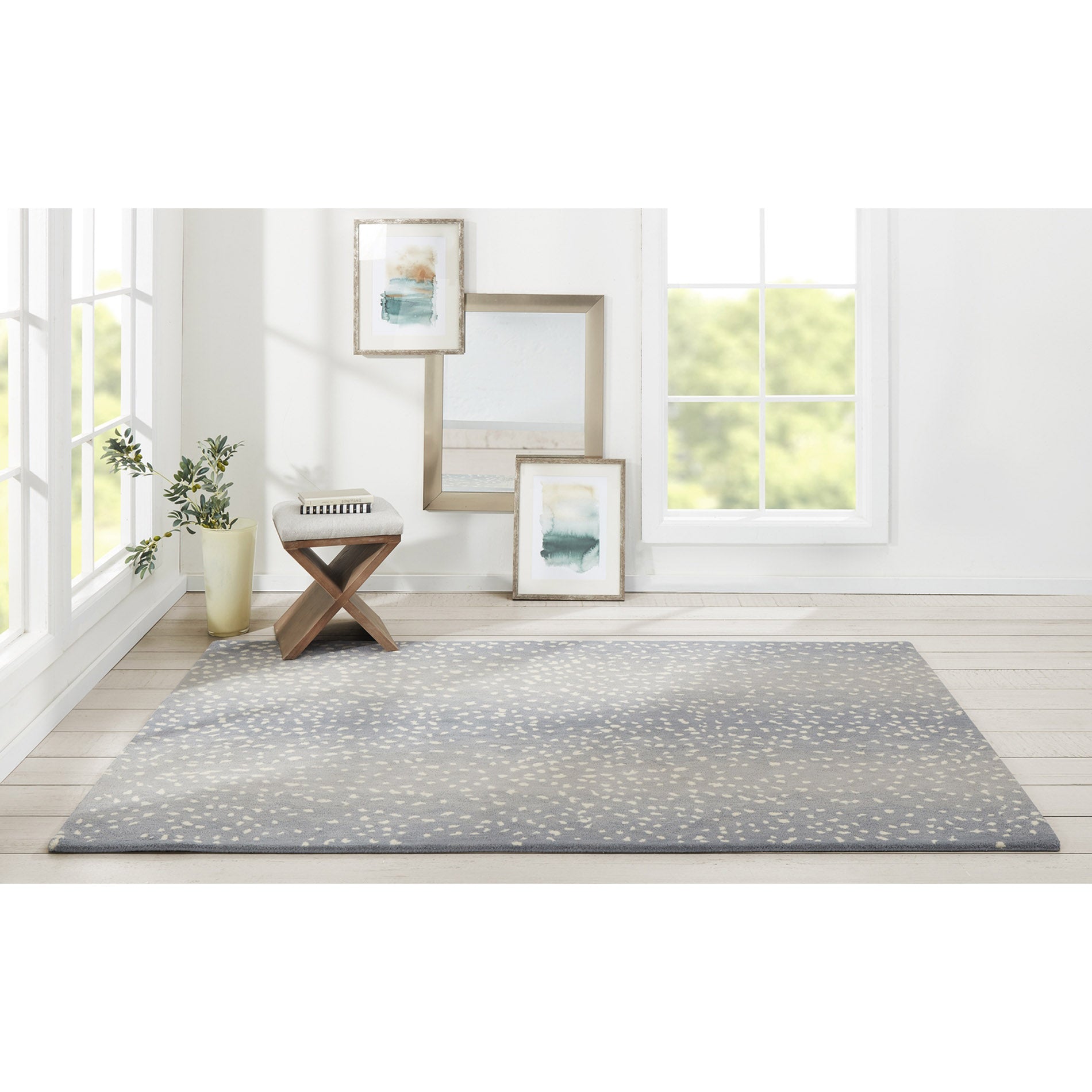 Erin Gates by Momeni Woodland Antelope Blue Hand Tufted Wool Area Rug