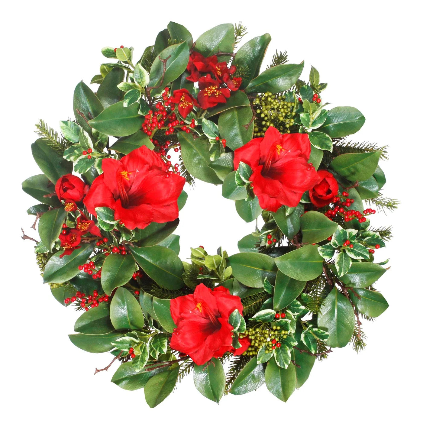 Holiday Garden Amaryllis Wreath