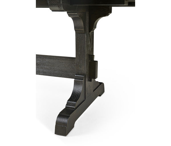 Timeless Epoch Trestle Dining Table in Ebonized Oak