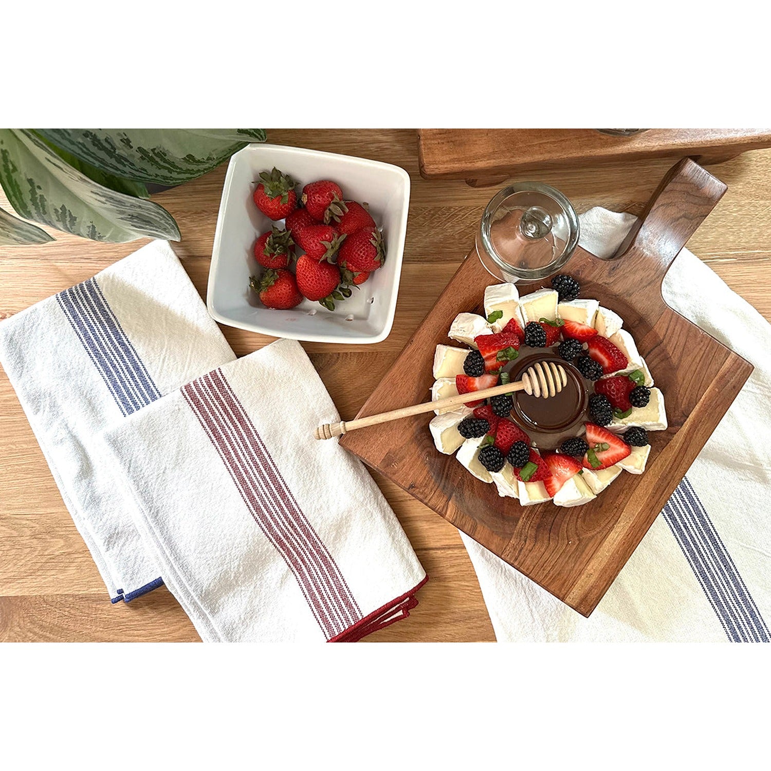 Dinner Napkins, Vintage Blue Stripe, Set of 4