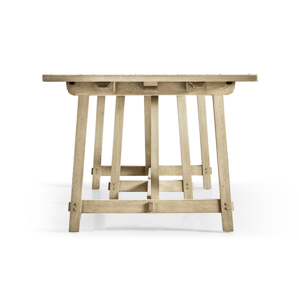Timeless Sidereal French Laundry Table 96" in Stripped Oak