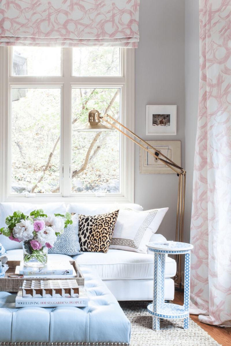 Pale Pink Linen with Greek Key (Last Chance)
